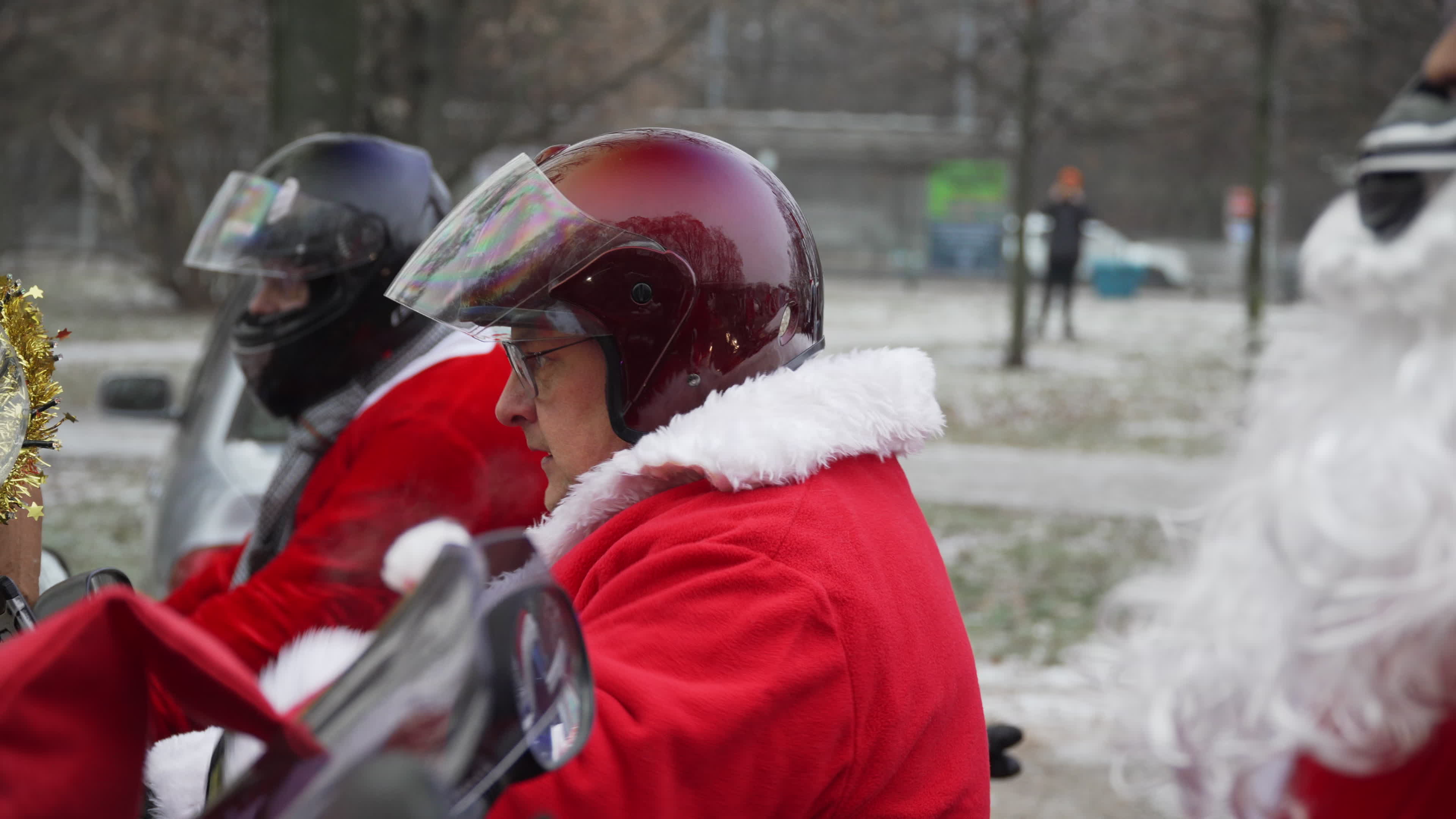 Santa Claus Motorcycle Ride for Charity in Warsaw