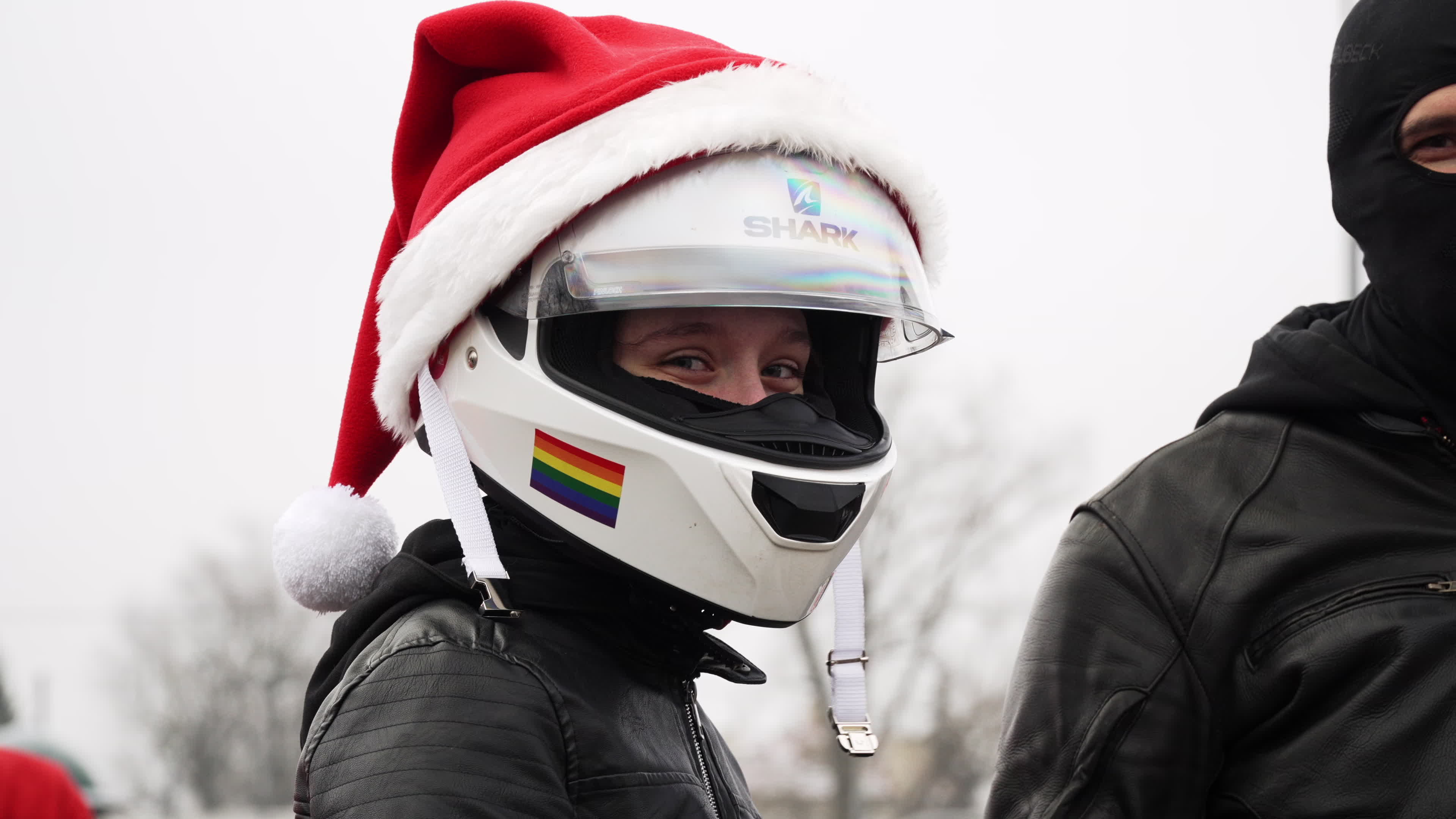 Santa Claus Motorcycle Ride for Charity in Warsaw