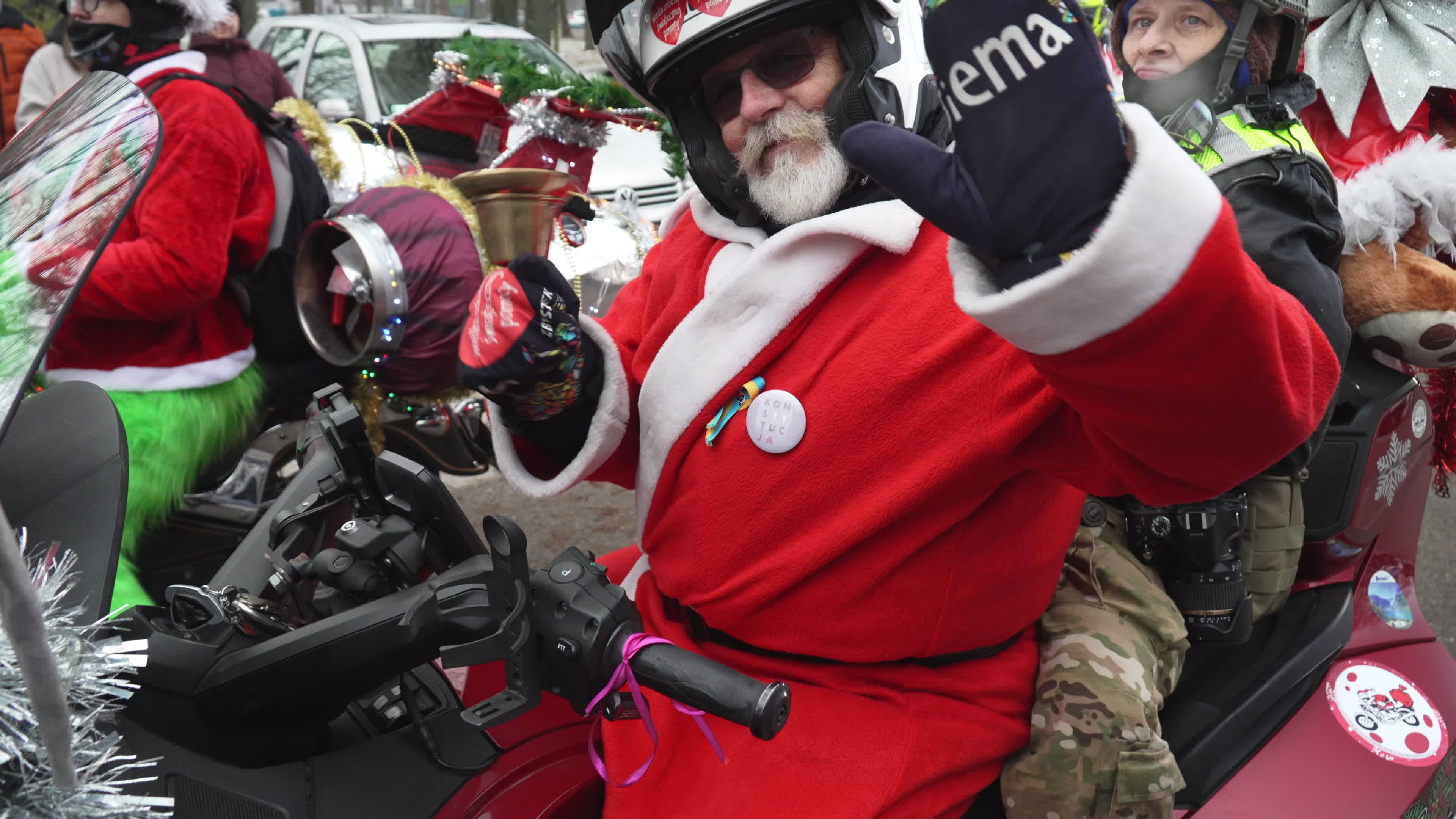 Santa Claus Motorcycle Ride for Charity in Warsaw