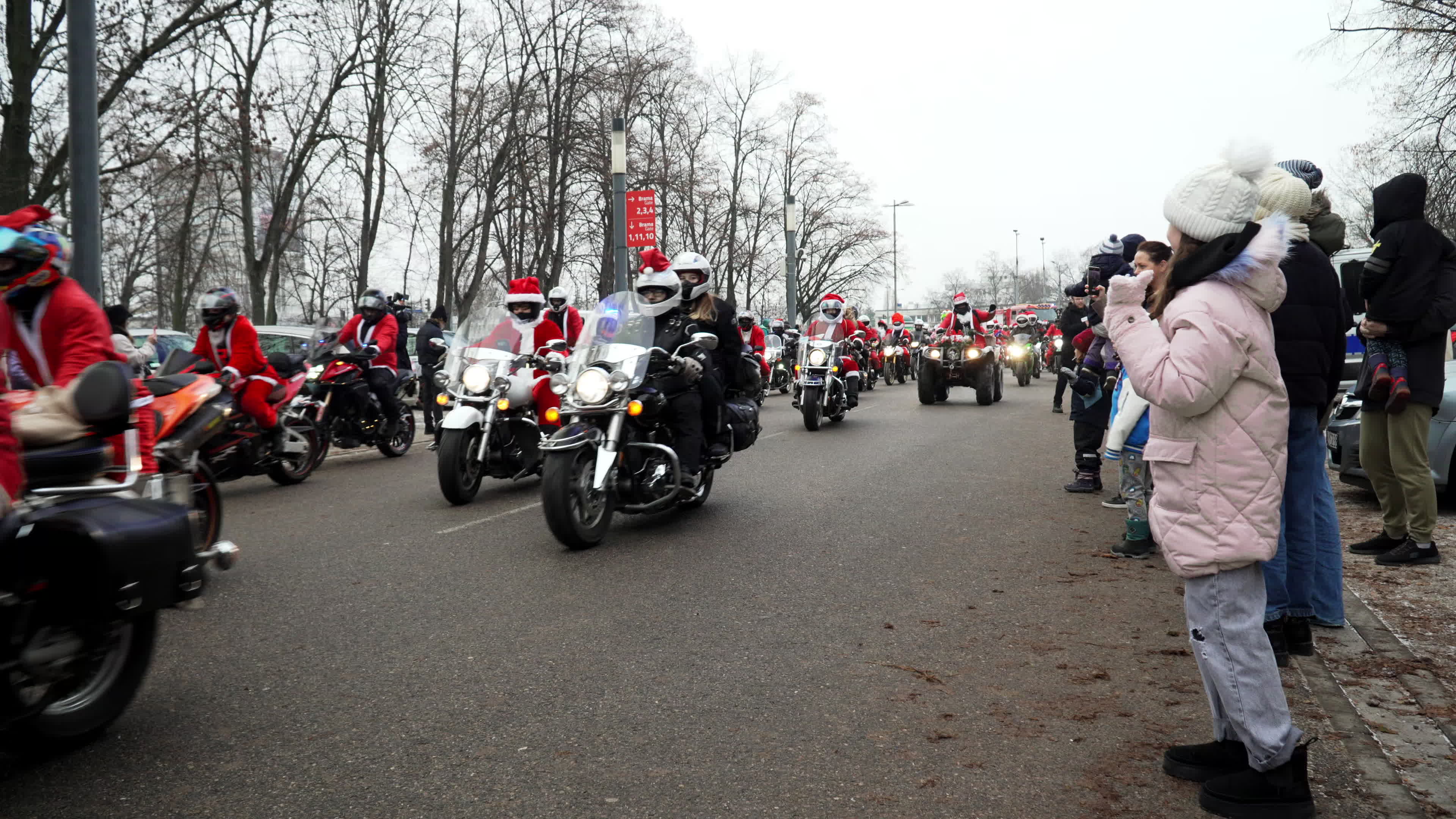 Santa Claus Motorcycle Ride for Charity in Warsaw