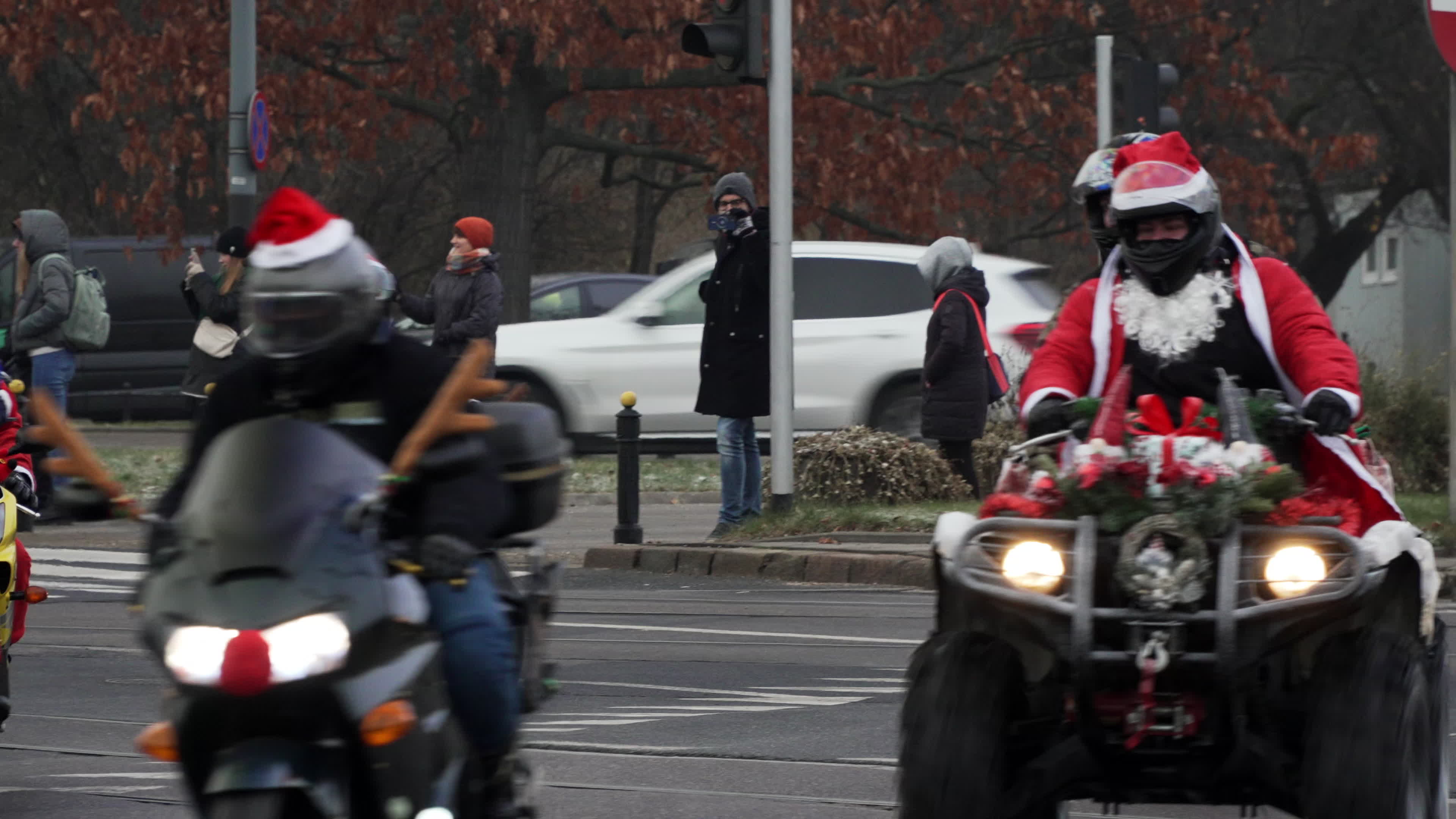 Santa Claus Motorcycle Ride for Charity in Warsaw