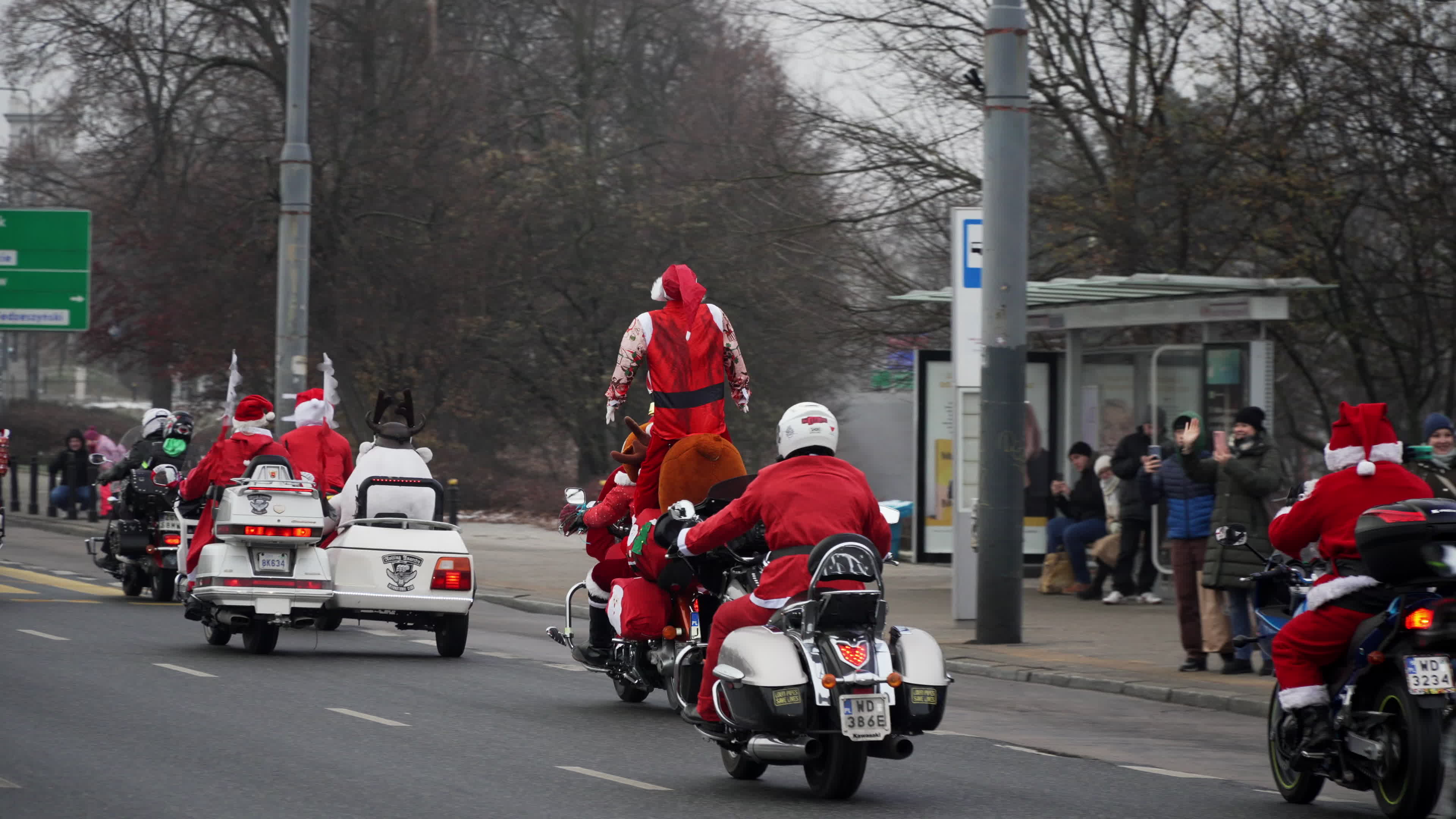 Santa Claus Motorcycle Ride for Charity in Warsaw