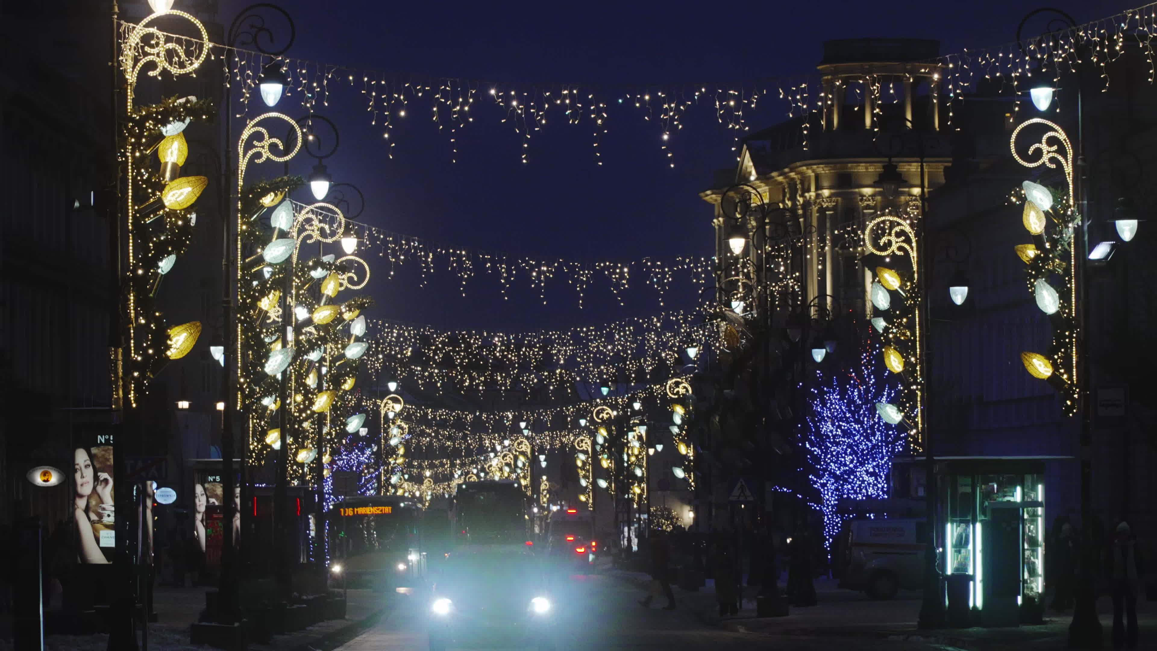 Official Start of Christmas Illumination in Warsaw