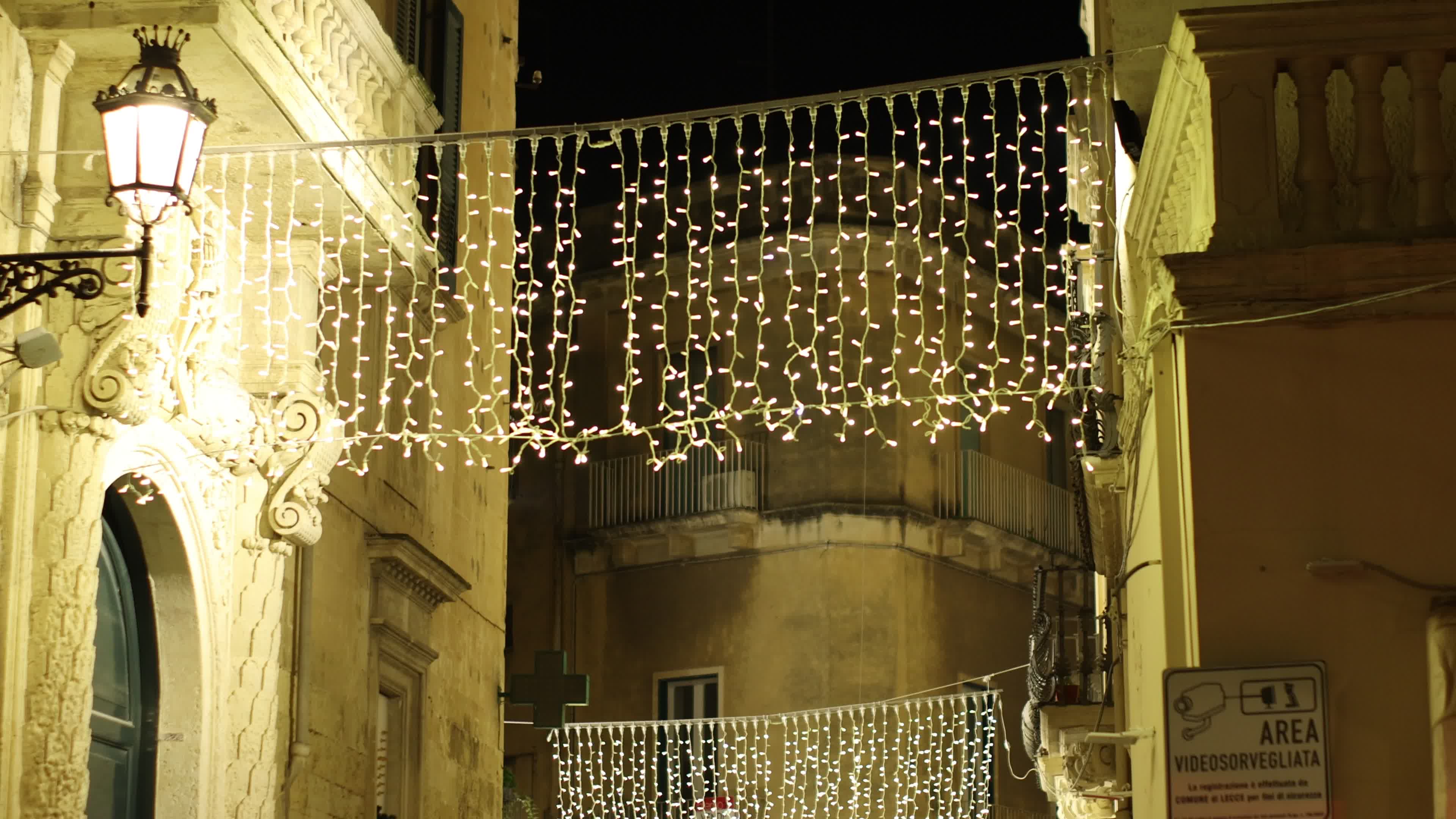 Christmas Lights In Lecce, Italy