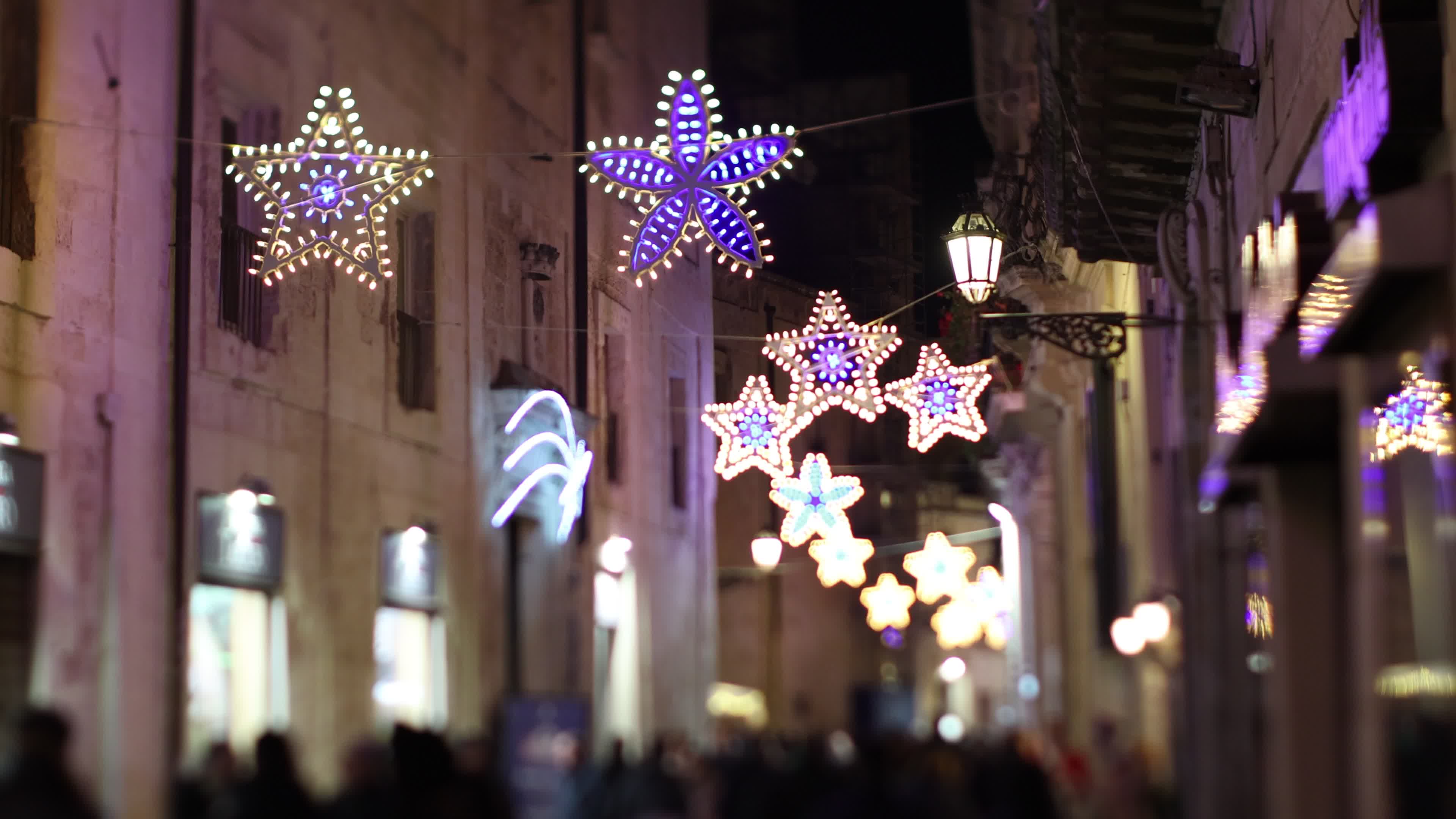 Christmas Lights In Lecce, Italy