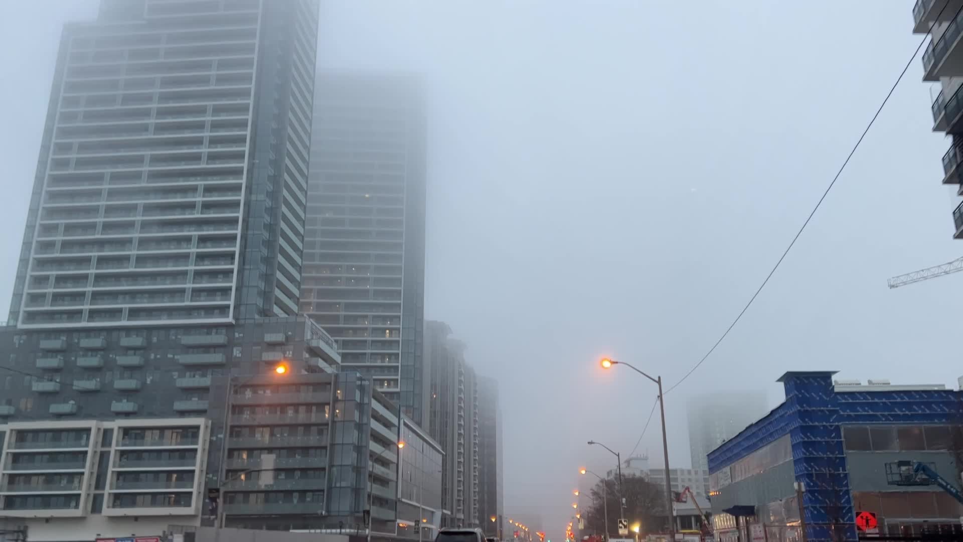 Damp and foggy day Toronto