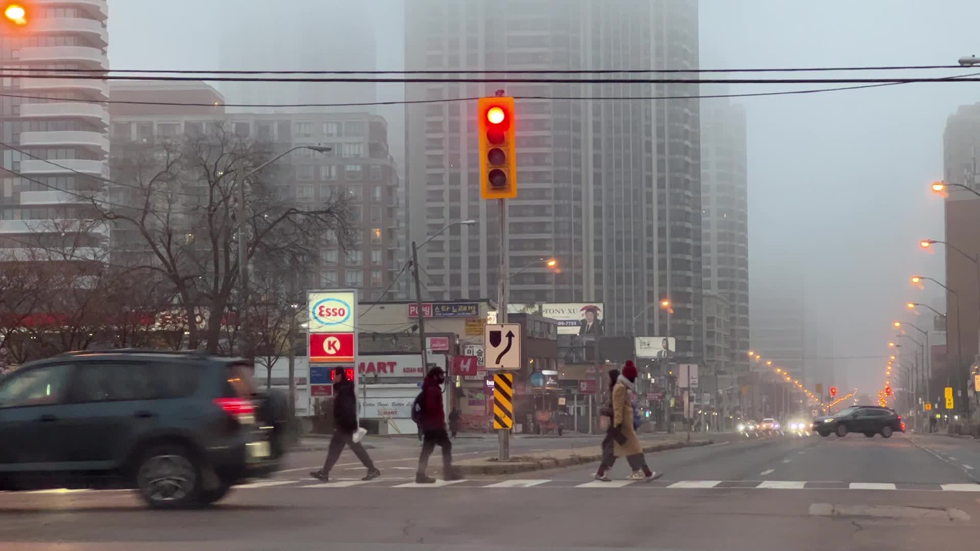 Damp and foggy day Toronto