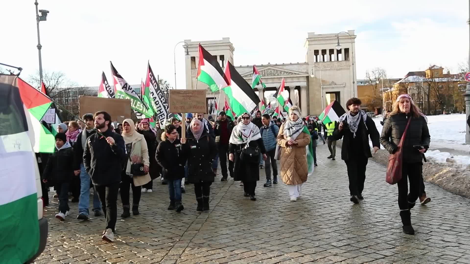 Free Palestine Demonstration In Munich, Germany