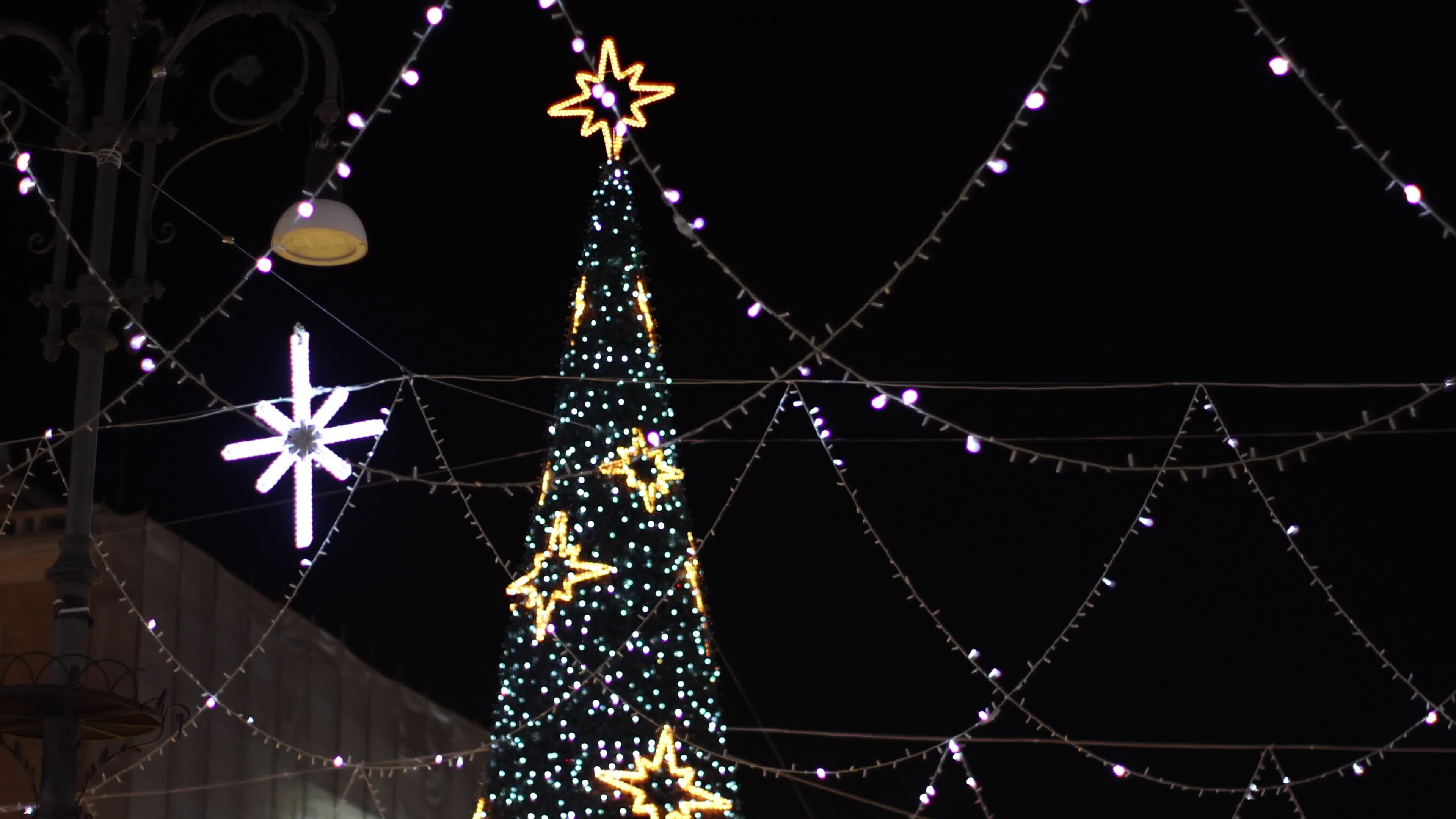 Christmas Lights In Lecce, Italy