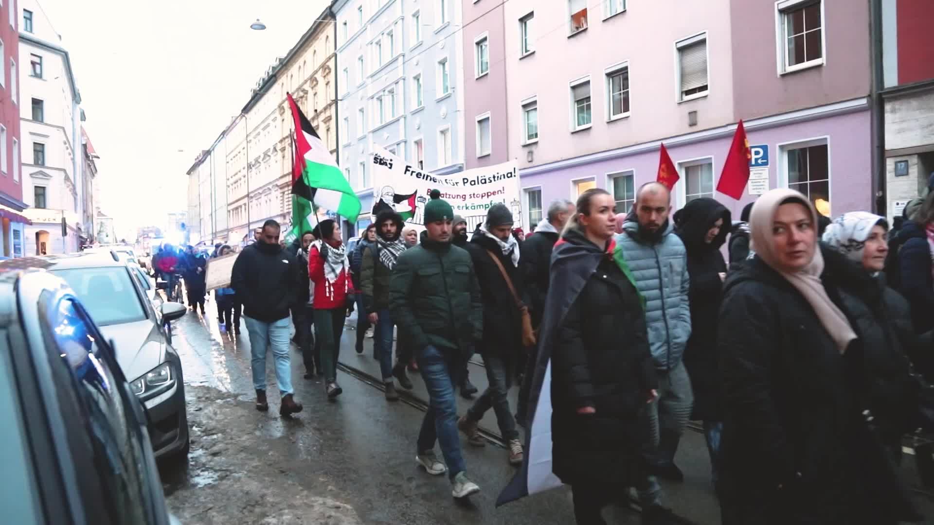 Free Palestine Demonstration In Munich, Germany