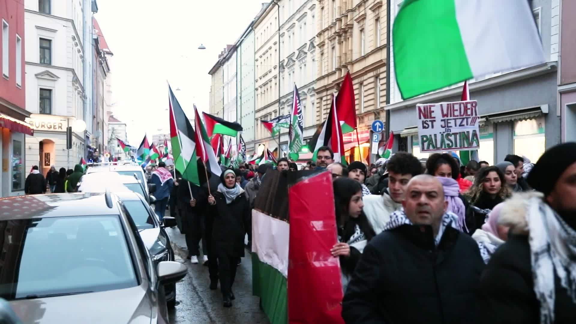 Free Palestine Demonstration In Munich, Germany