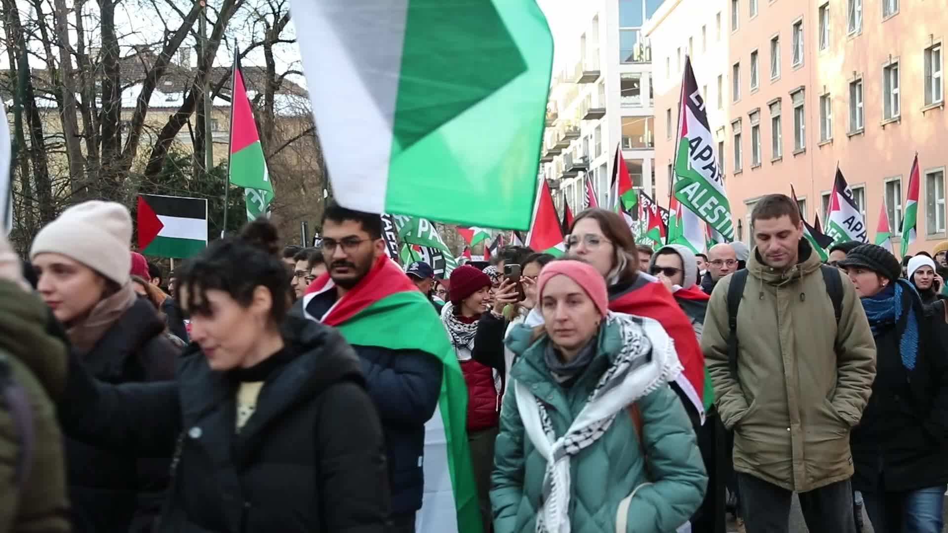 Free Palestine Demonstration In Munich, Germany