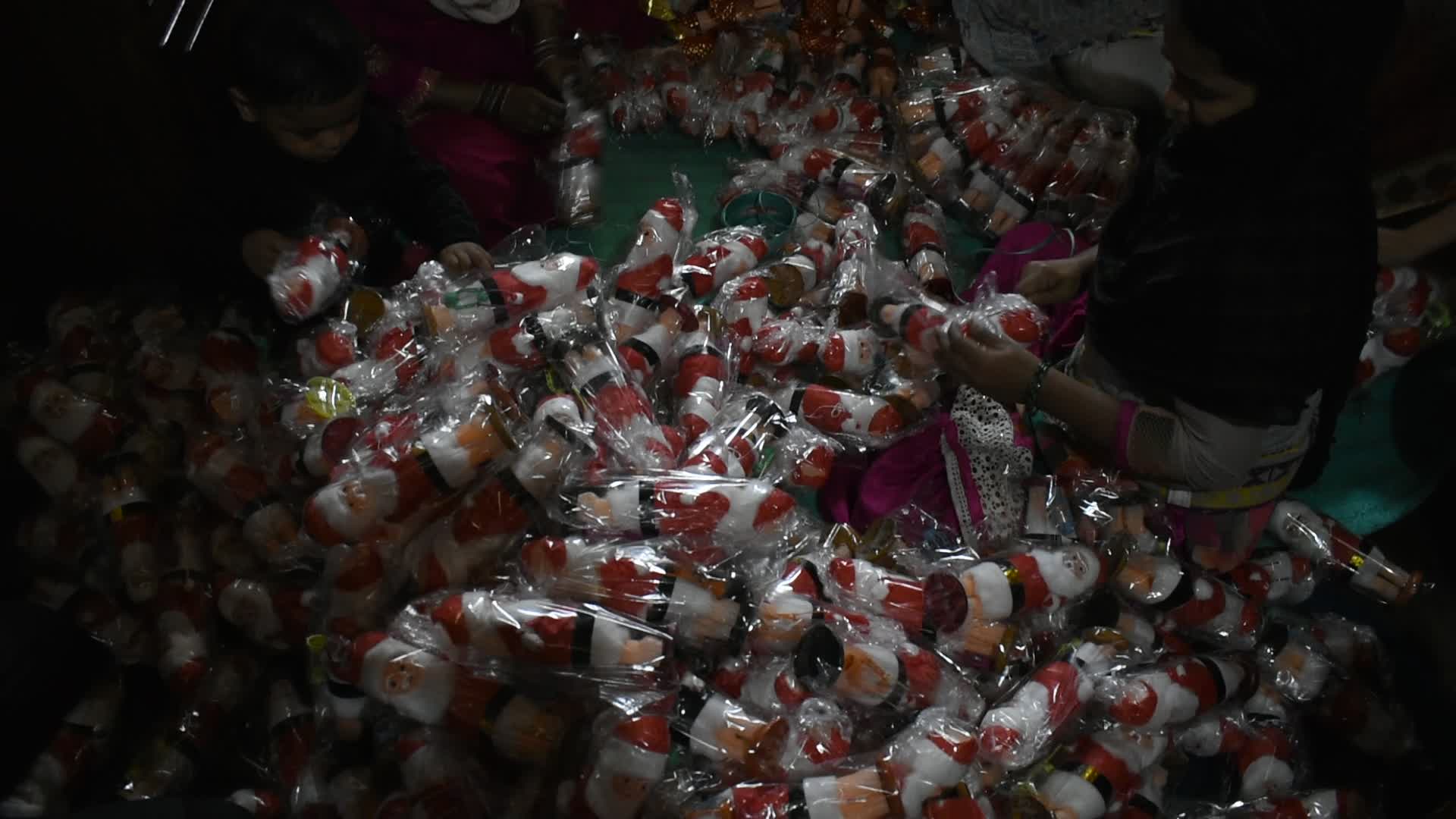 Santa clause making ahead of Christmas celebration in India.