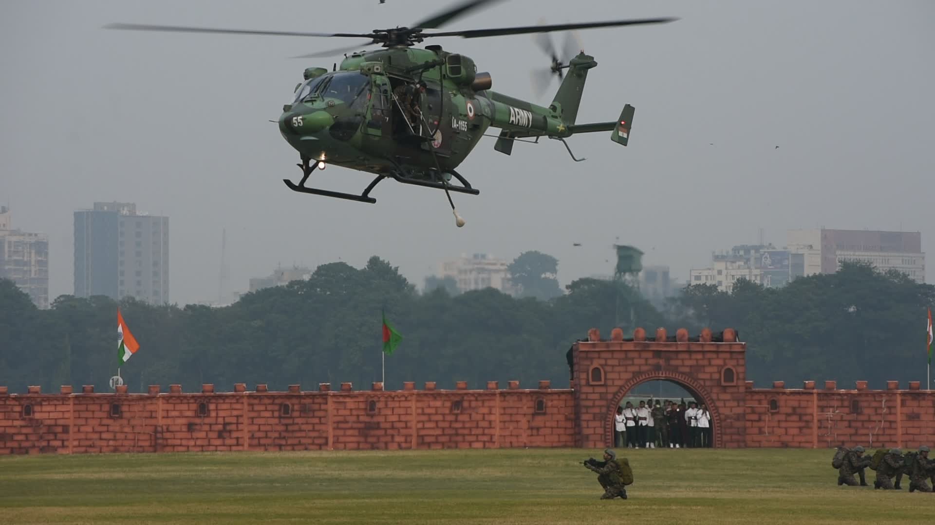 Indian armed forces attend practice ahead of Vijay Diwas 2023 .