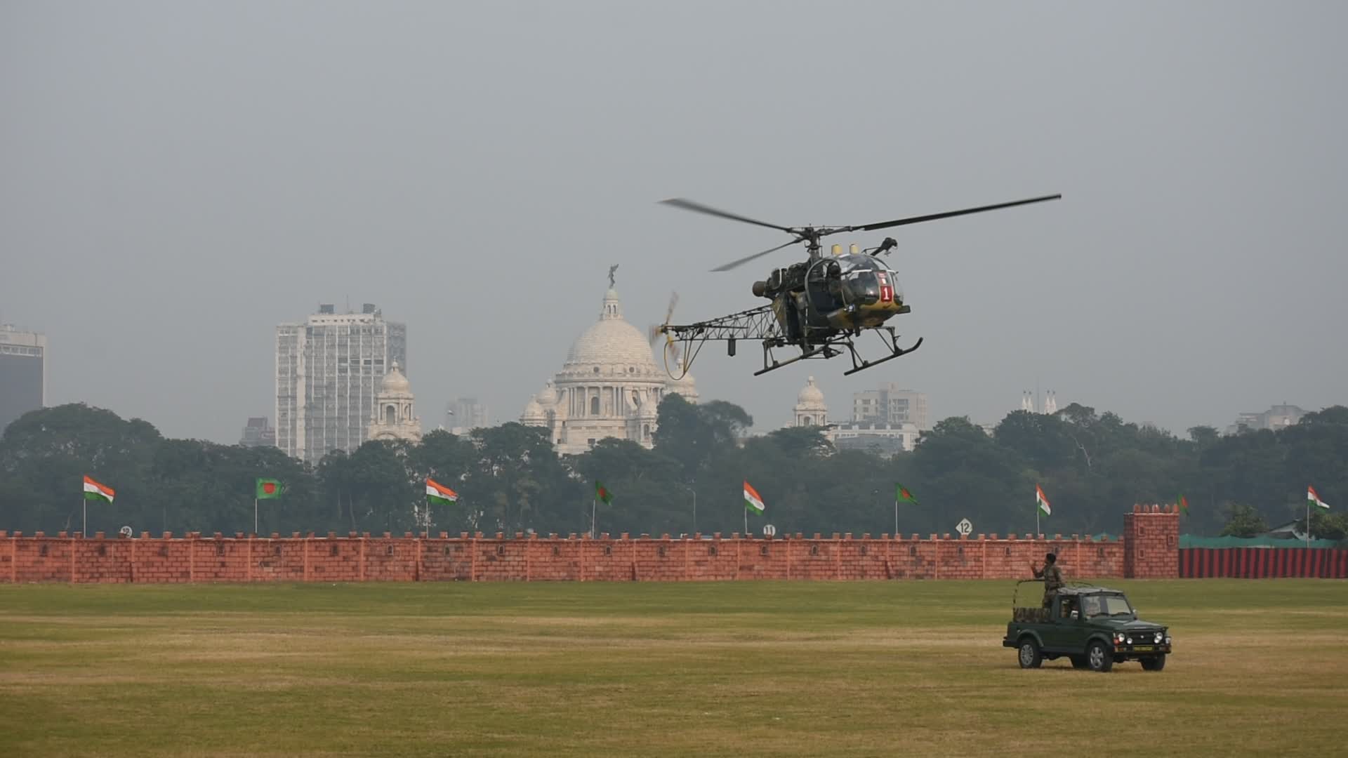 Indian armed forces attend practice ahead of Vijay Diwas 2023 .