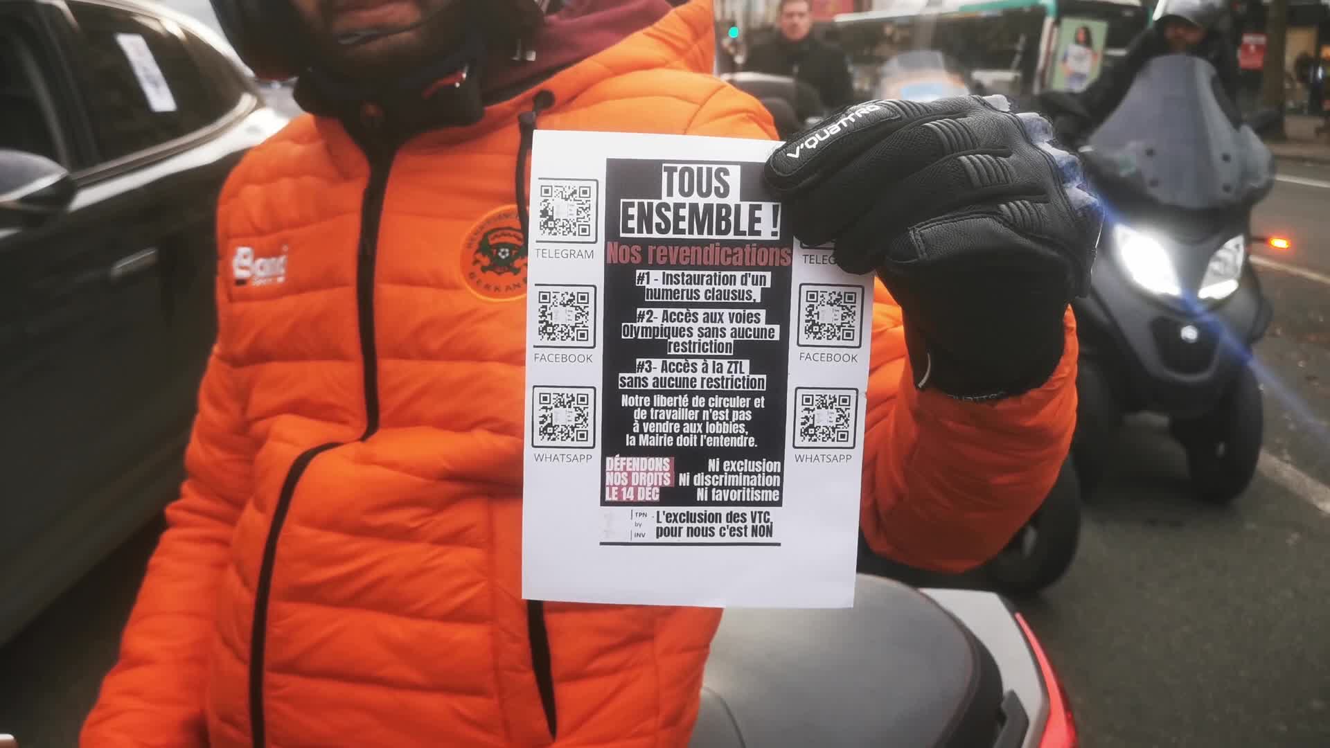 VTC drivers demonstrated in Paris