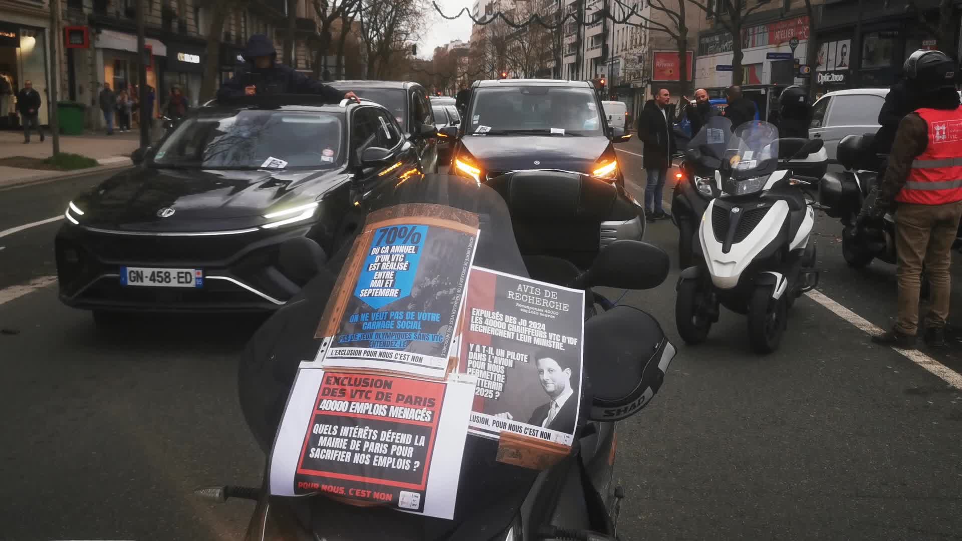 VTC drivers demonstrated in Paris