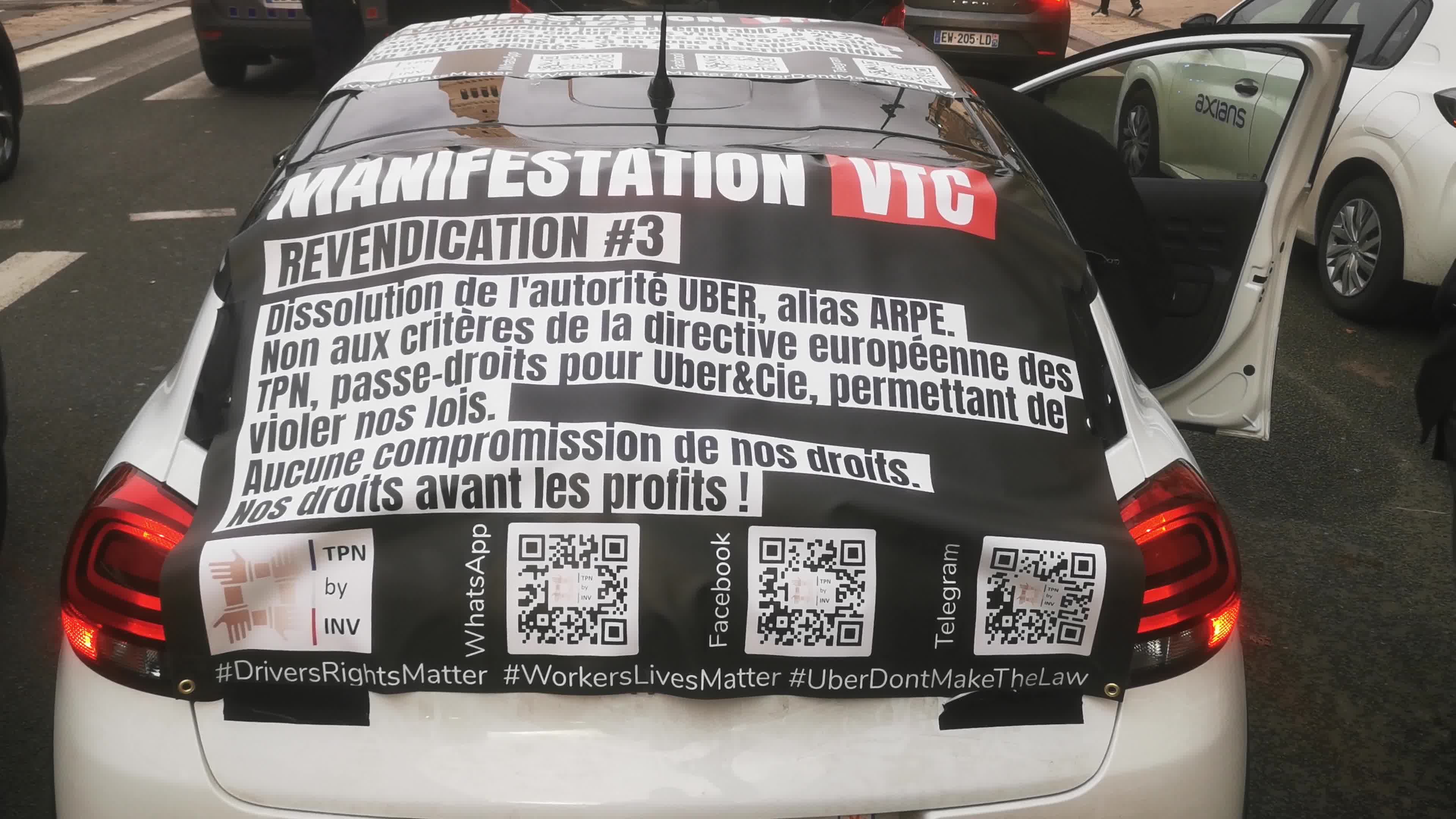 VTC drivers demonstrated in Paris