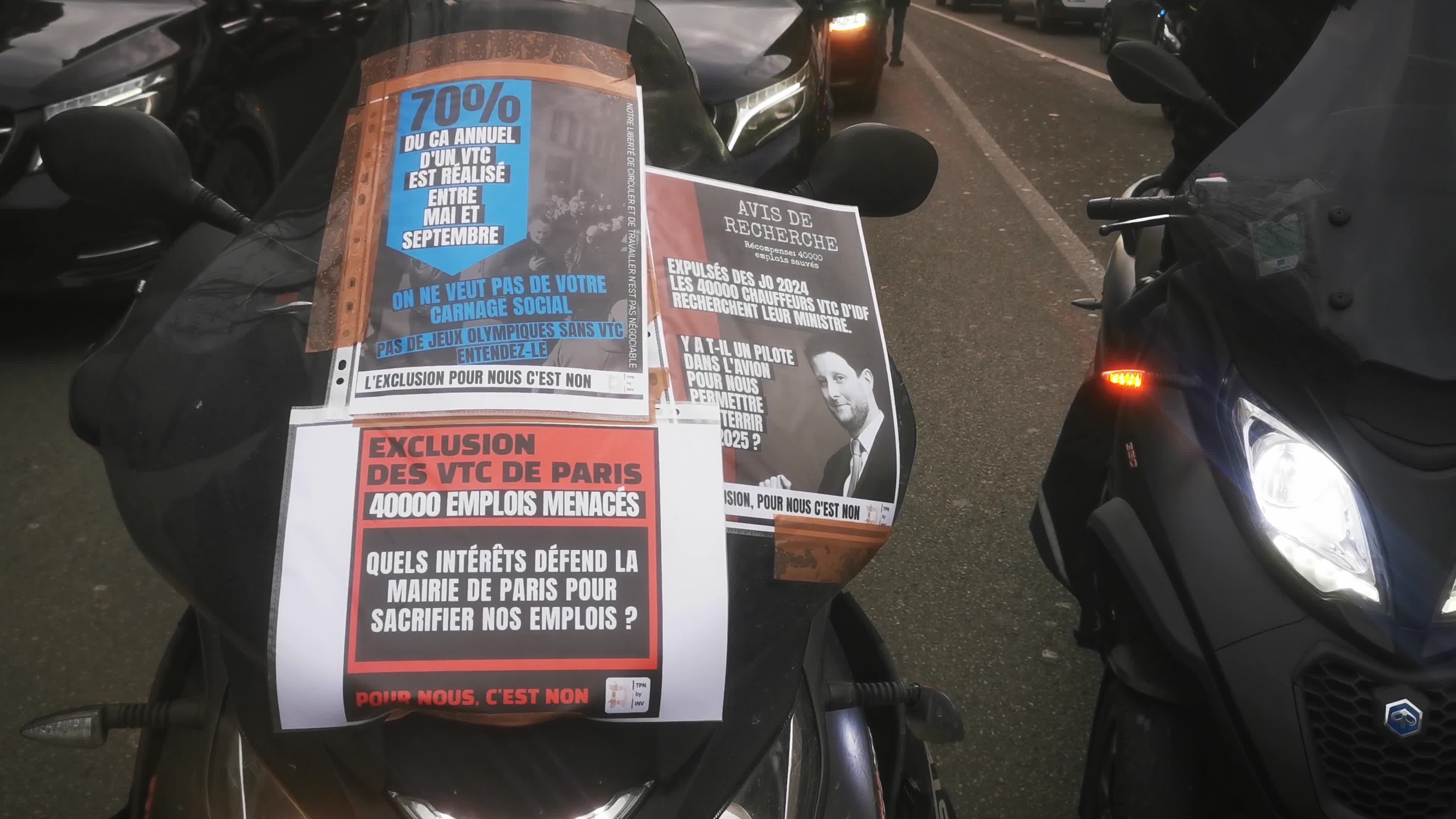 VTC drivers demonstrated in Paris