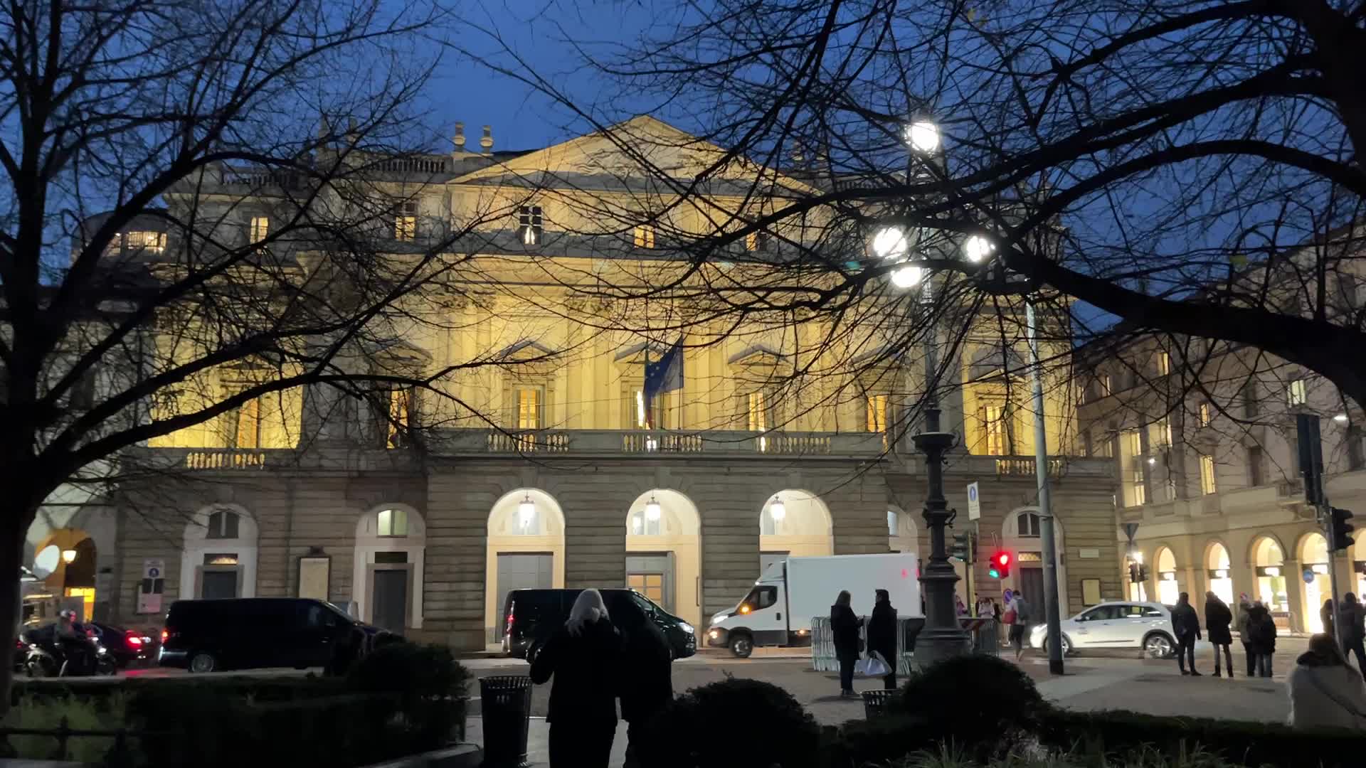 The preparation waiting for the Premiere of the opera Don Carlo at the Teatro alla Scala in Milan