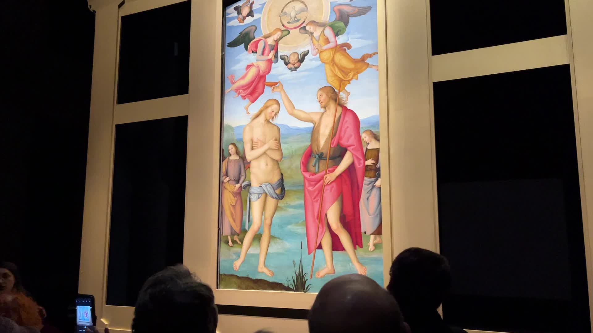 The Baptism of Christ by Perugino at the Christmas exhibition at Palazzo Marino in Milan