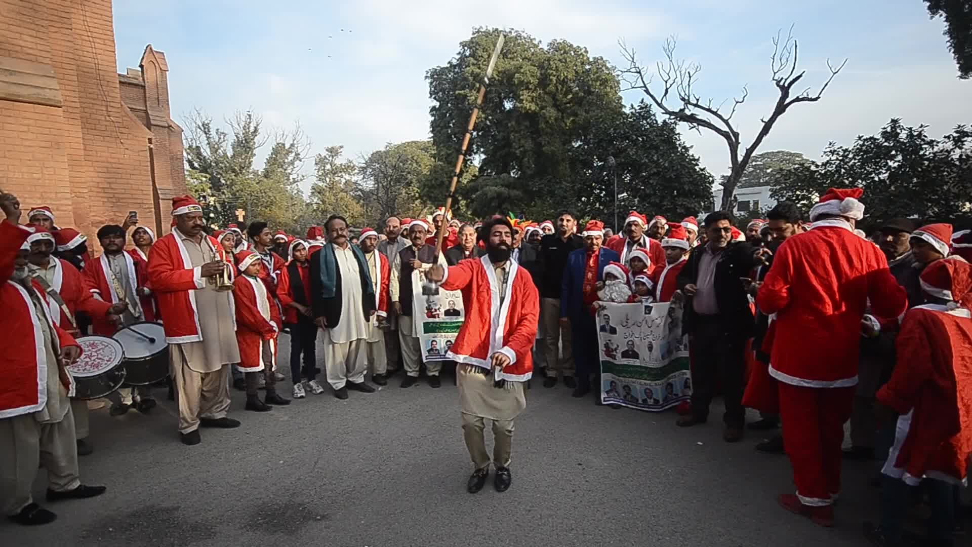 Christians Santa Claus rally ahead of Christmas in Peshawar 