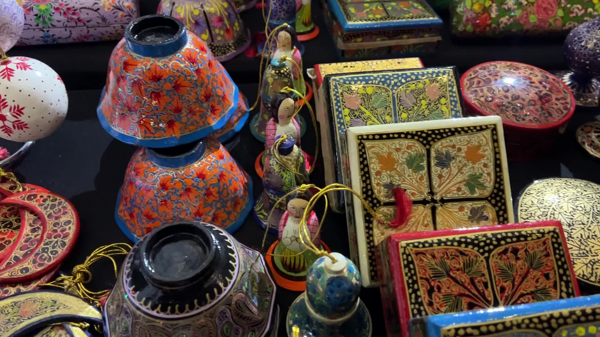 Handmade paper mache items from Kashmir, India 