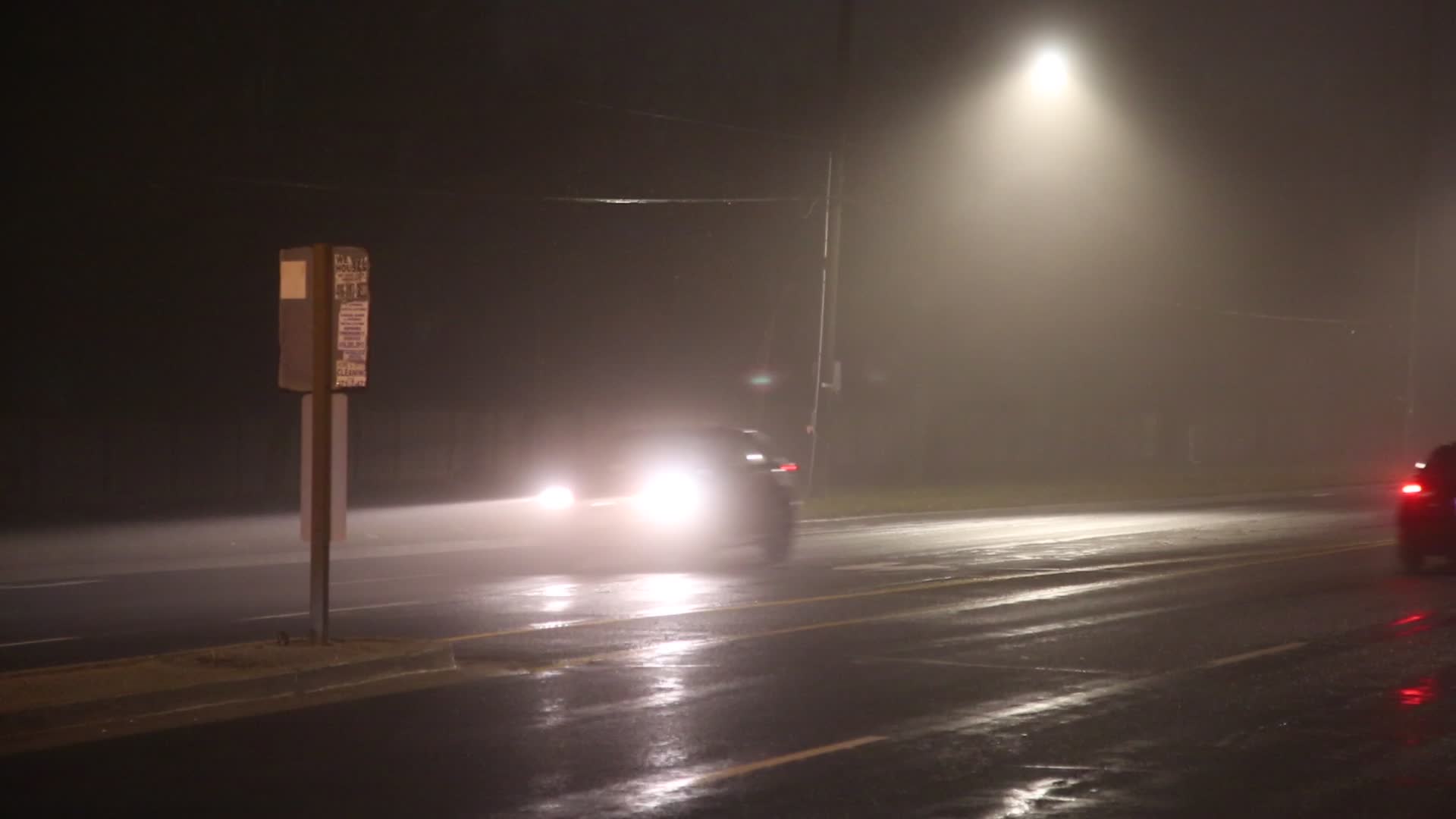Thick fog in Toronto, Canada