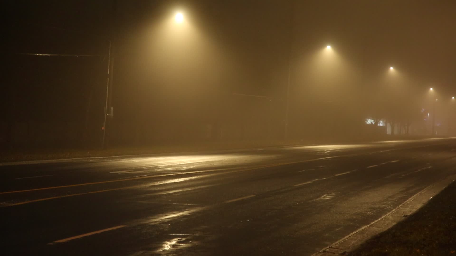 Thick fog in Toronto, Canada