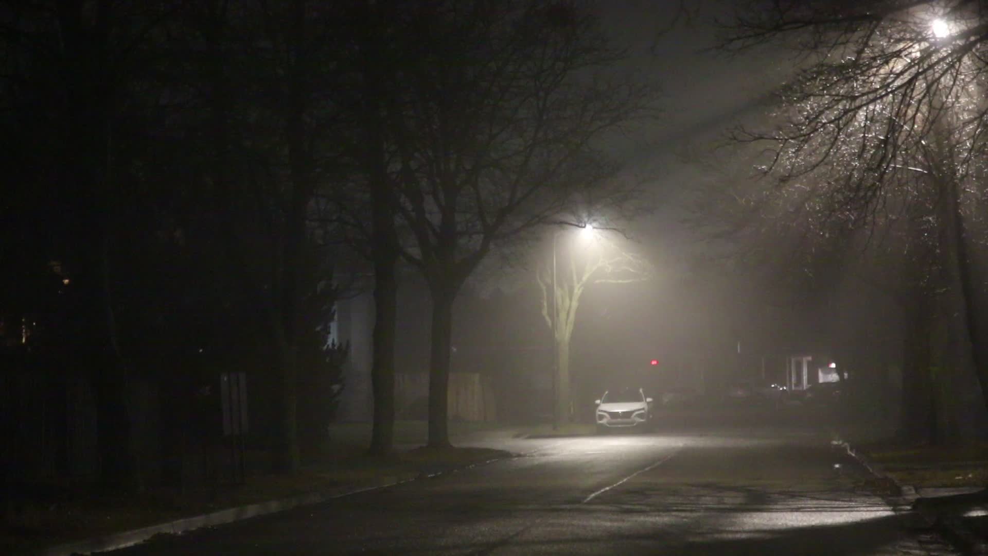 Thick fog in Toronto, Canada