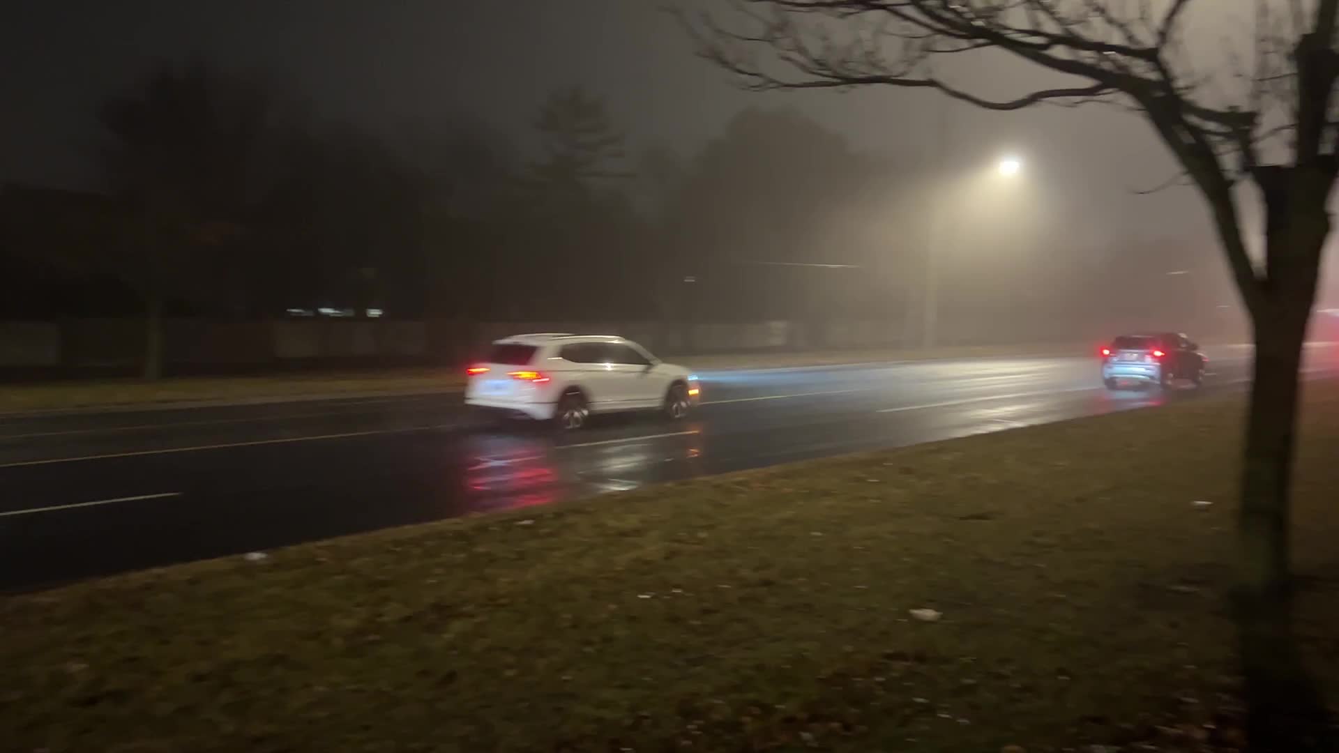 Thick fog in Toronto, Canada