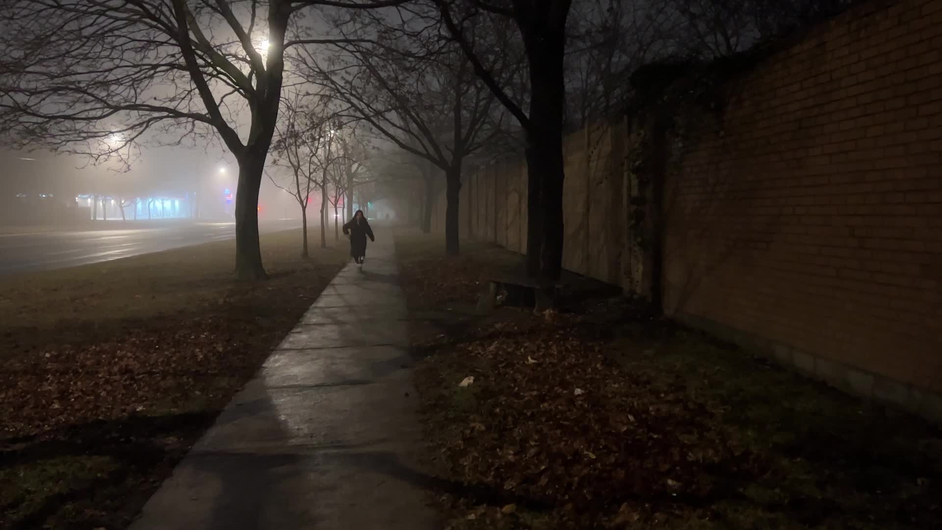 Thick fog in Toronto, Canada