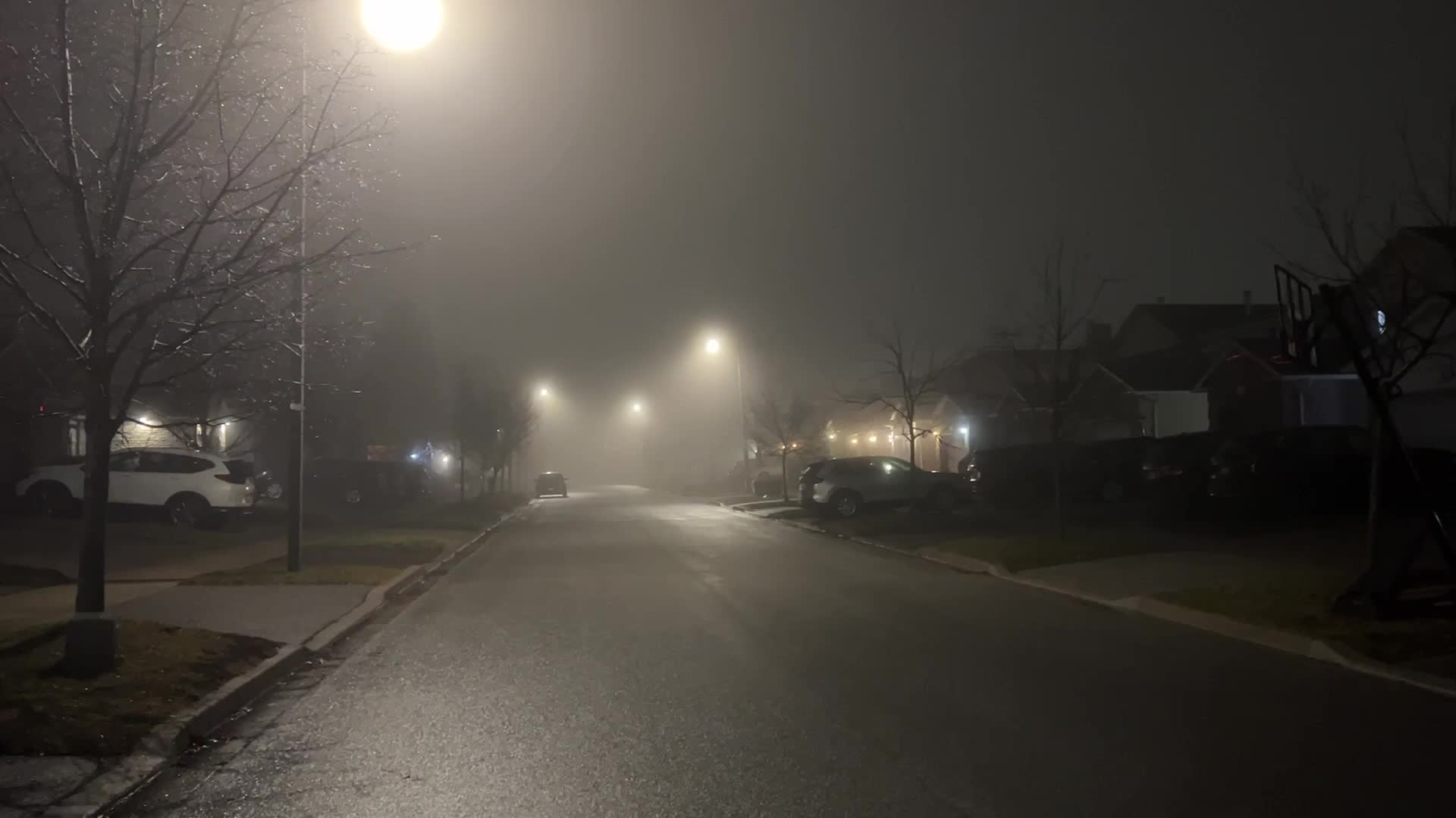 Thick fog in Toronto, Canada