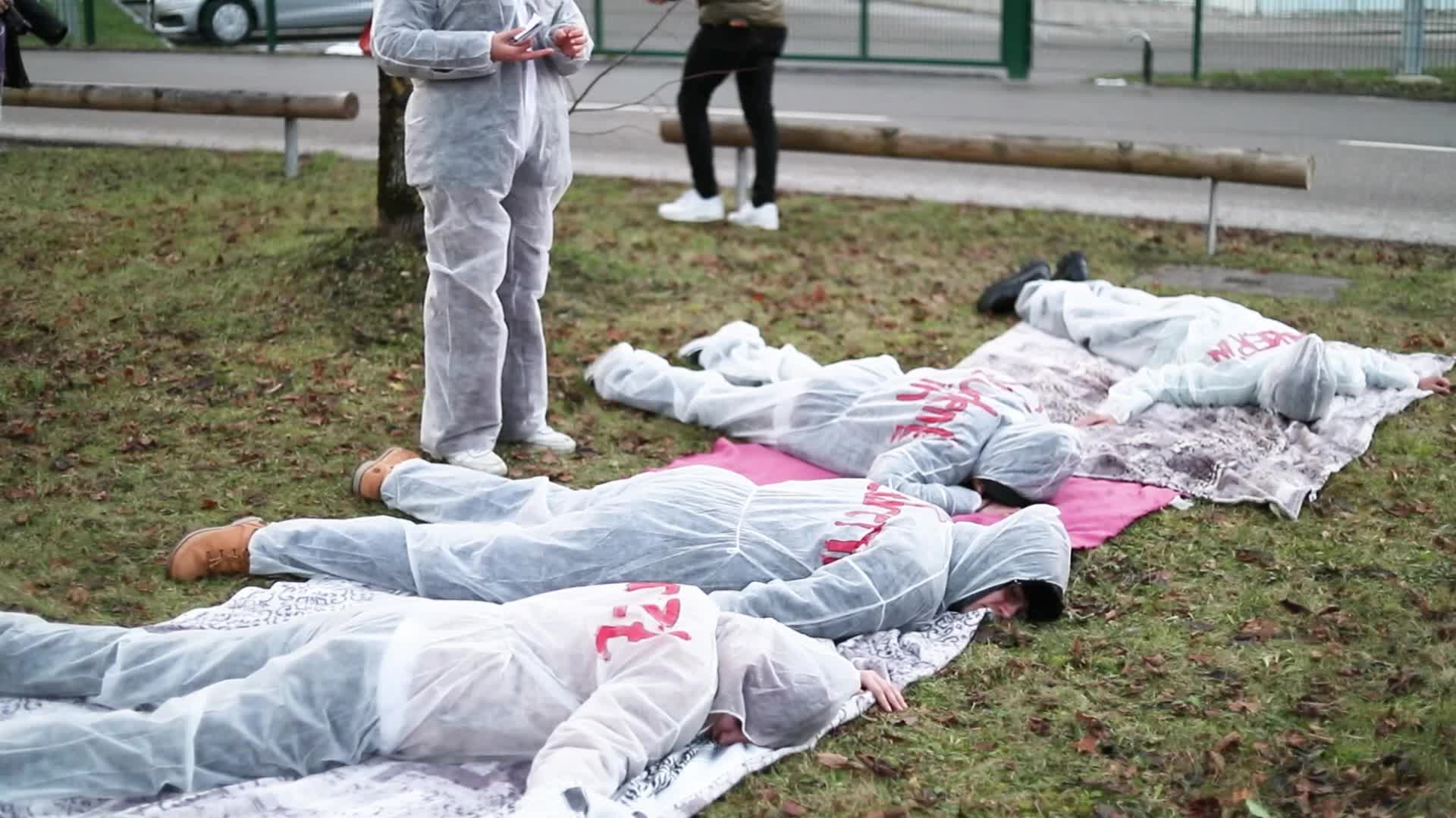Protest against arms delivery and against Rheinmetall & MTU 
