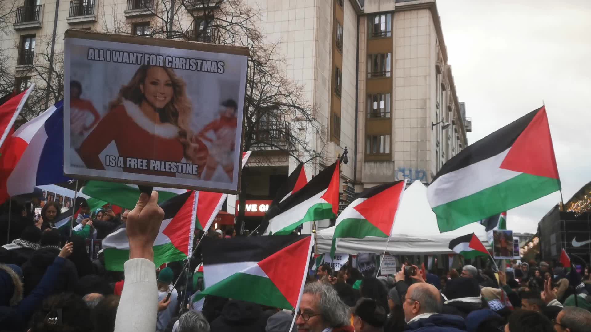 Protest for a ceasefire in Gaza Palestine in Paris