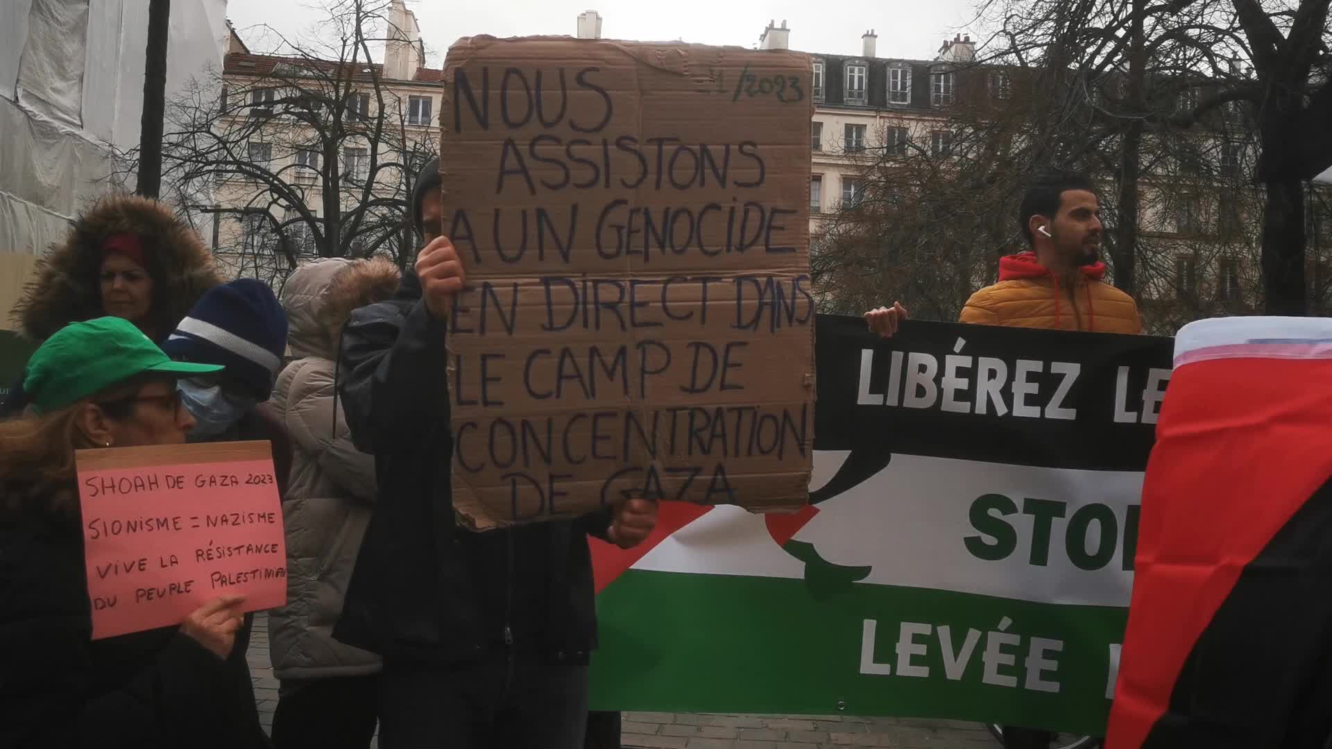 Protest for a ceasefire in Gaza Palestine in Paris