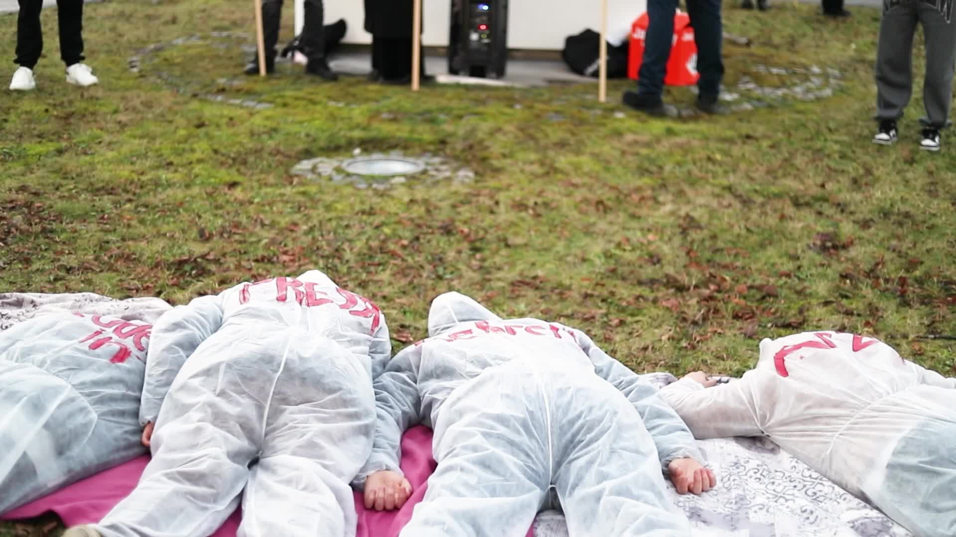 Protest against arms delivery and against Rheinmetall & MTU 