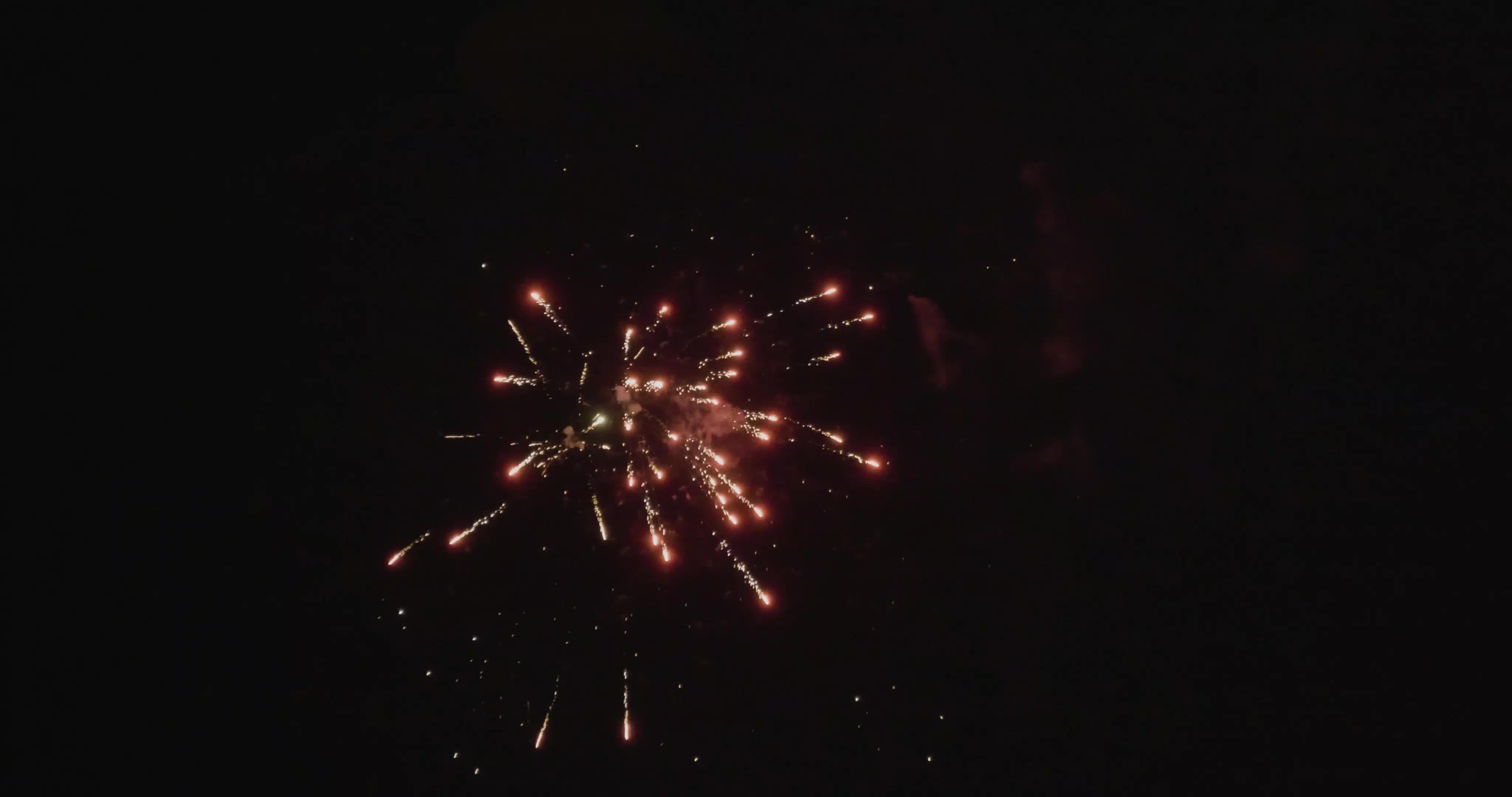 New year's fireworks view in L'Aquila - Italy. (January 1, 2024)
