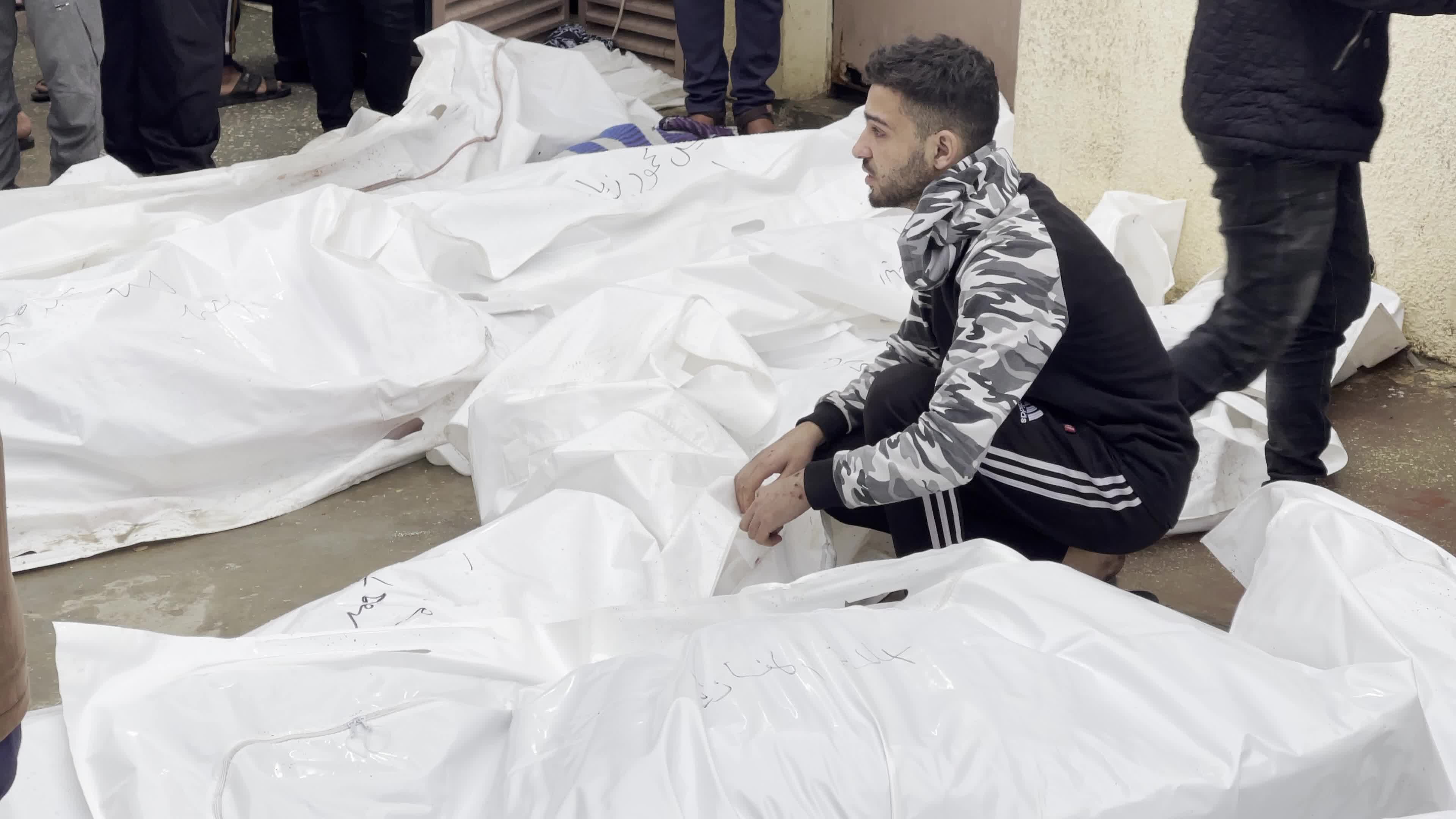 Mourners at Al-Aqsa Hospital Confront Aftermath of Strikes on Al-Maghazi Camp