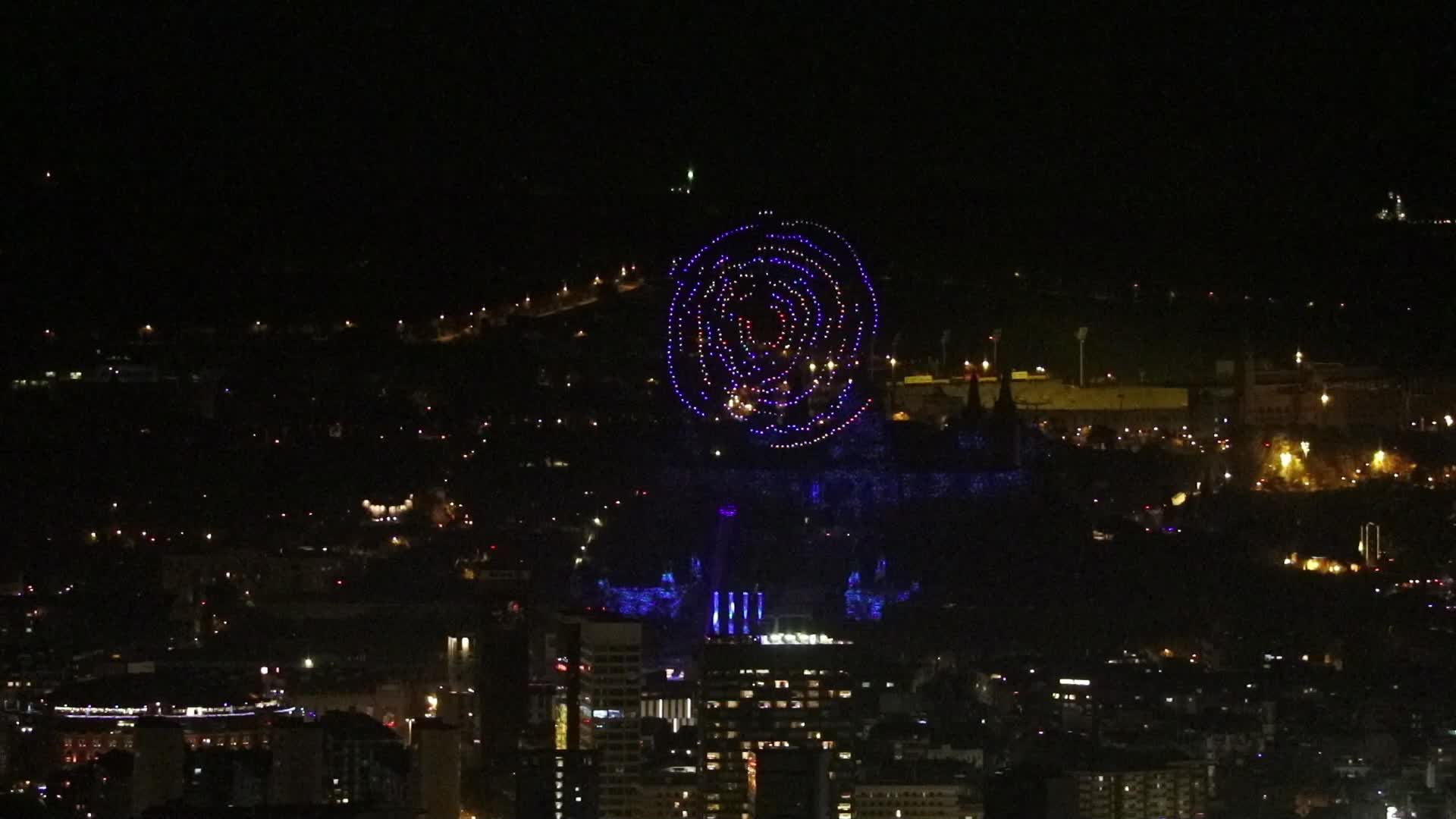 Barcelona welcomes 2024 with fireworks and drones