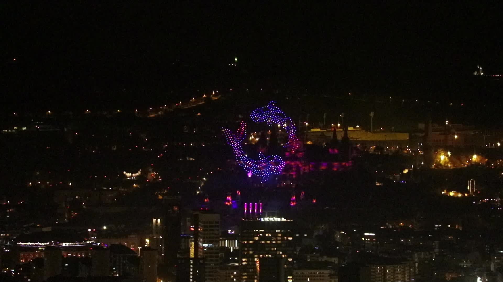 Barcelona welcomes 2024 with fireworks and drones