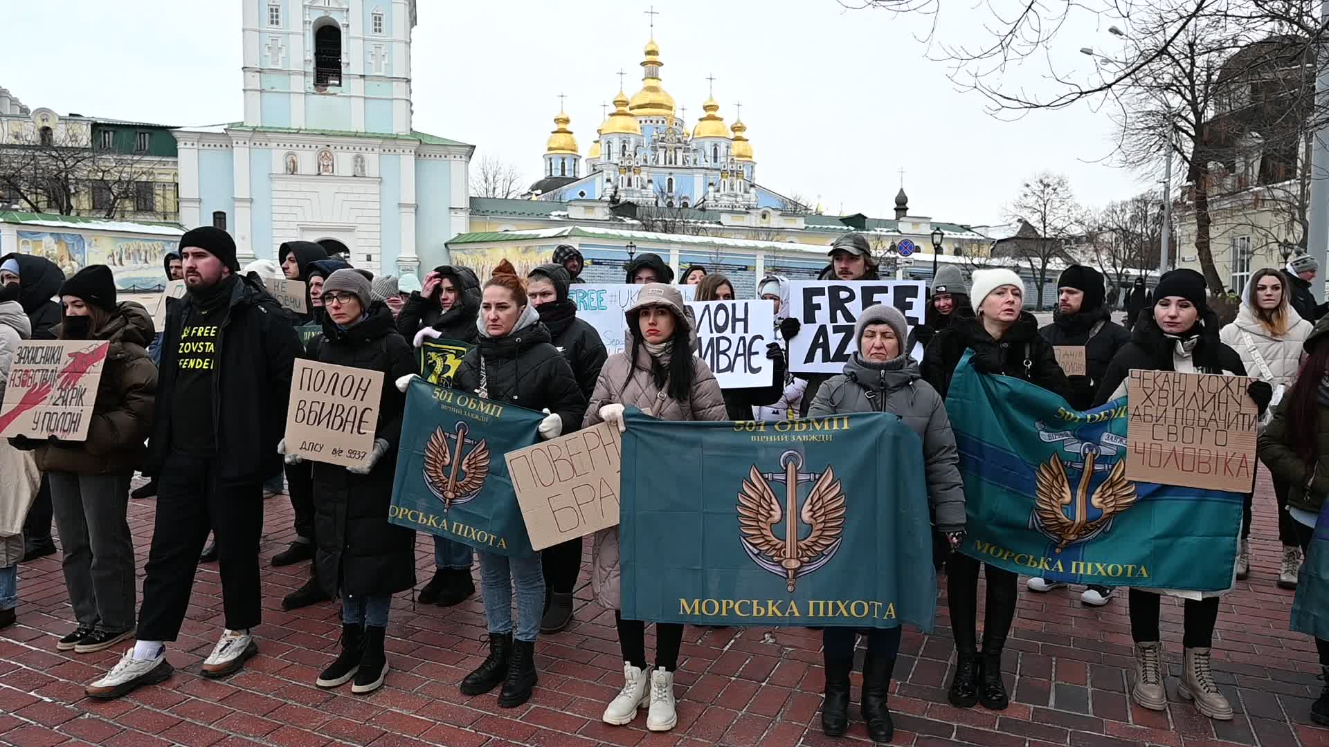 Rally calling to return the Azovstal POWs from Russian captivity in Kyiv, amid Russian invasion of Ukraine.