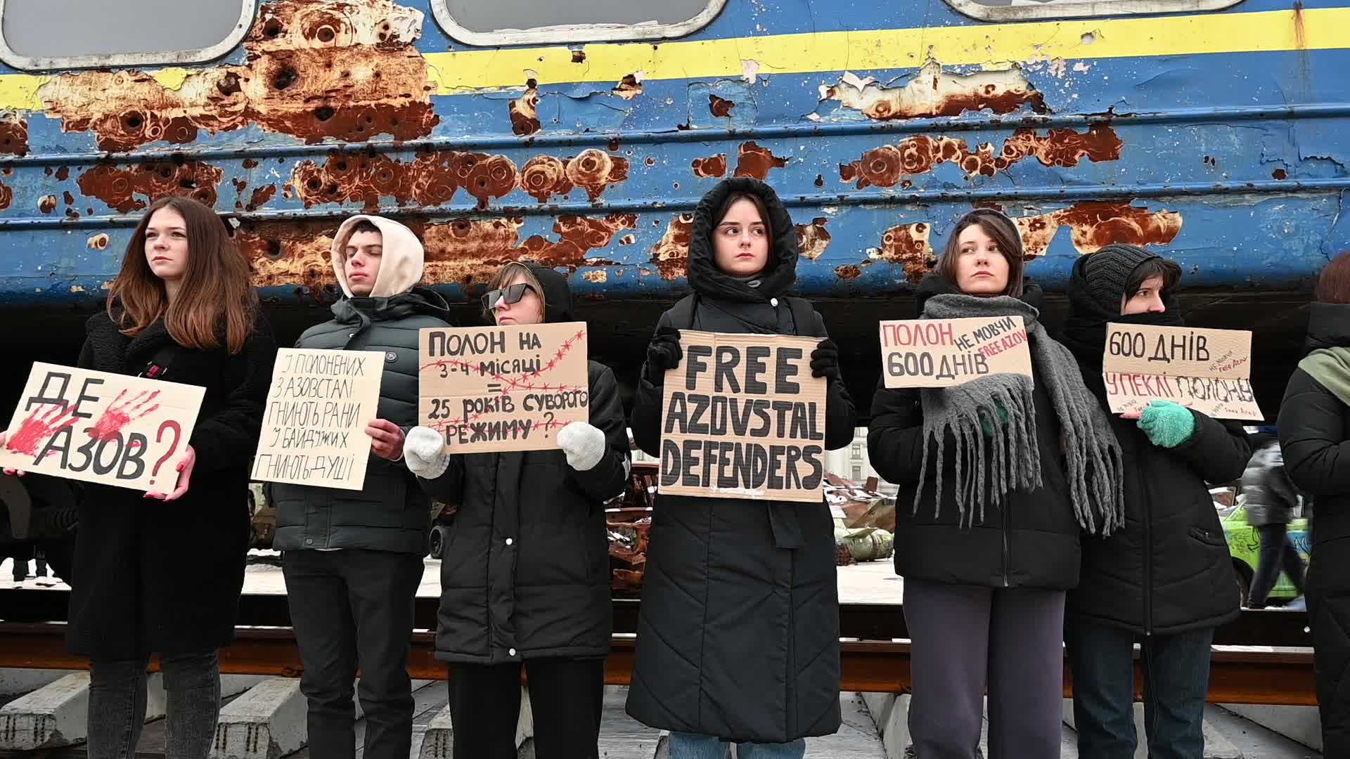 Rally calling to return the Azovstal POWs from Russian captivity in Kyiv, amid Russian invasion of Ukraine.