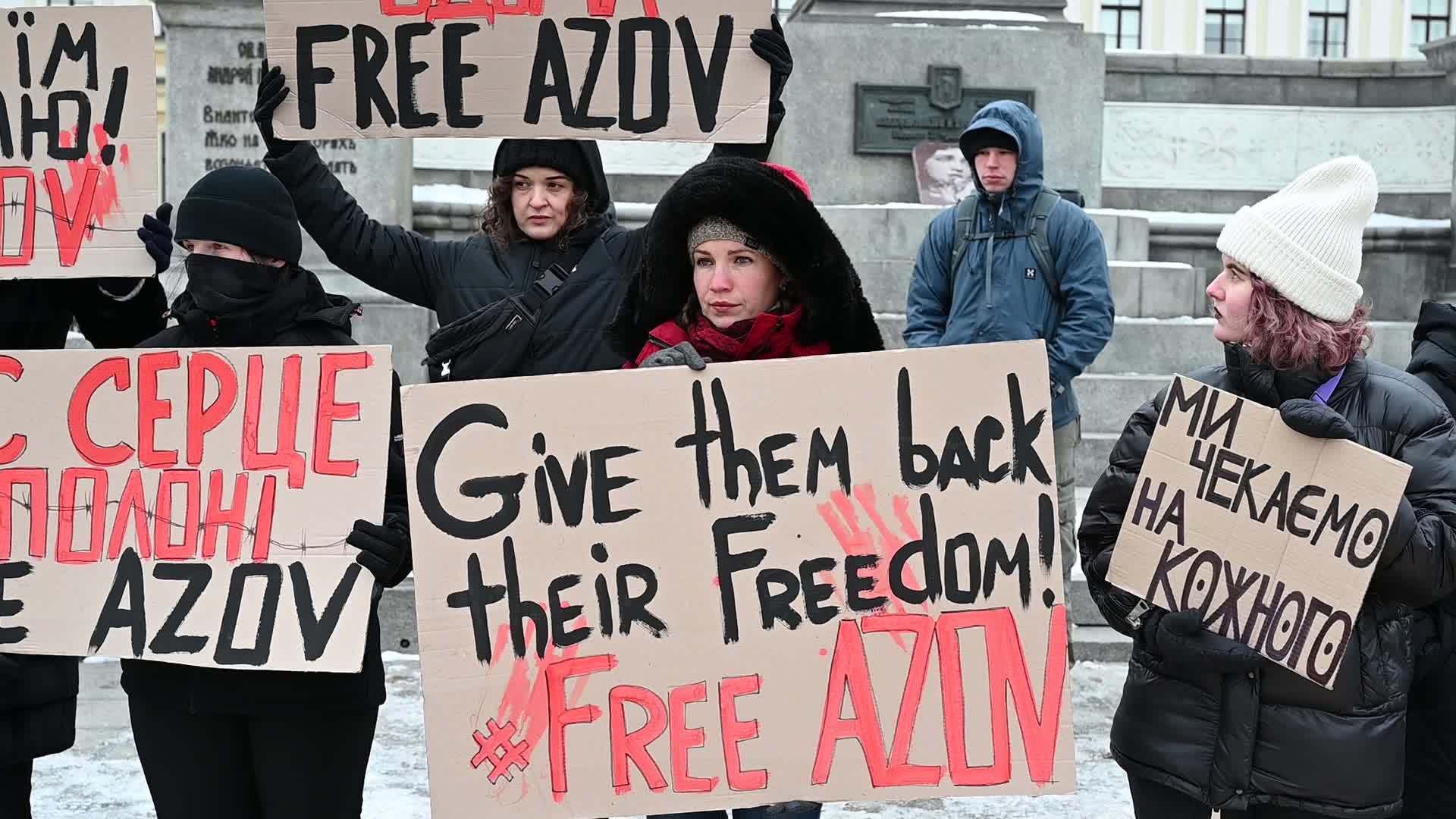 Rally calling to return the Azovstal POWs from Russian captivity in Kyiv, amid Russian invasion of Ukraine.