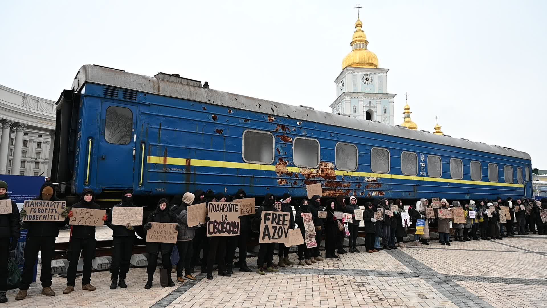 Rally calling to return the Azovstal POWs from Russian captivity in Kyiv, amid Russian invasion of Ukraine.