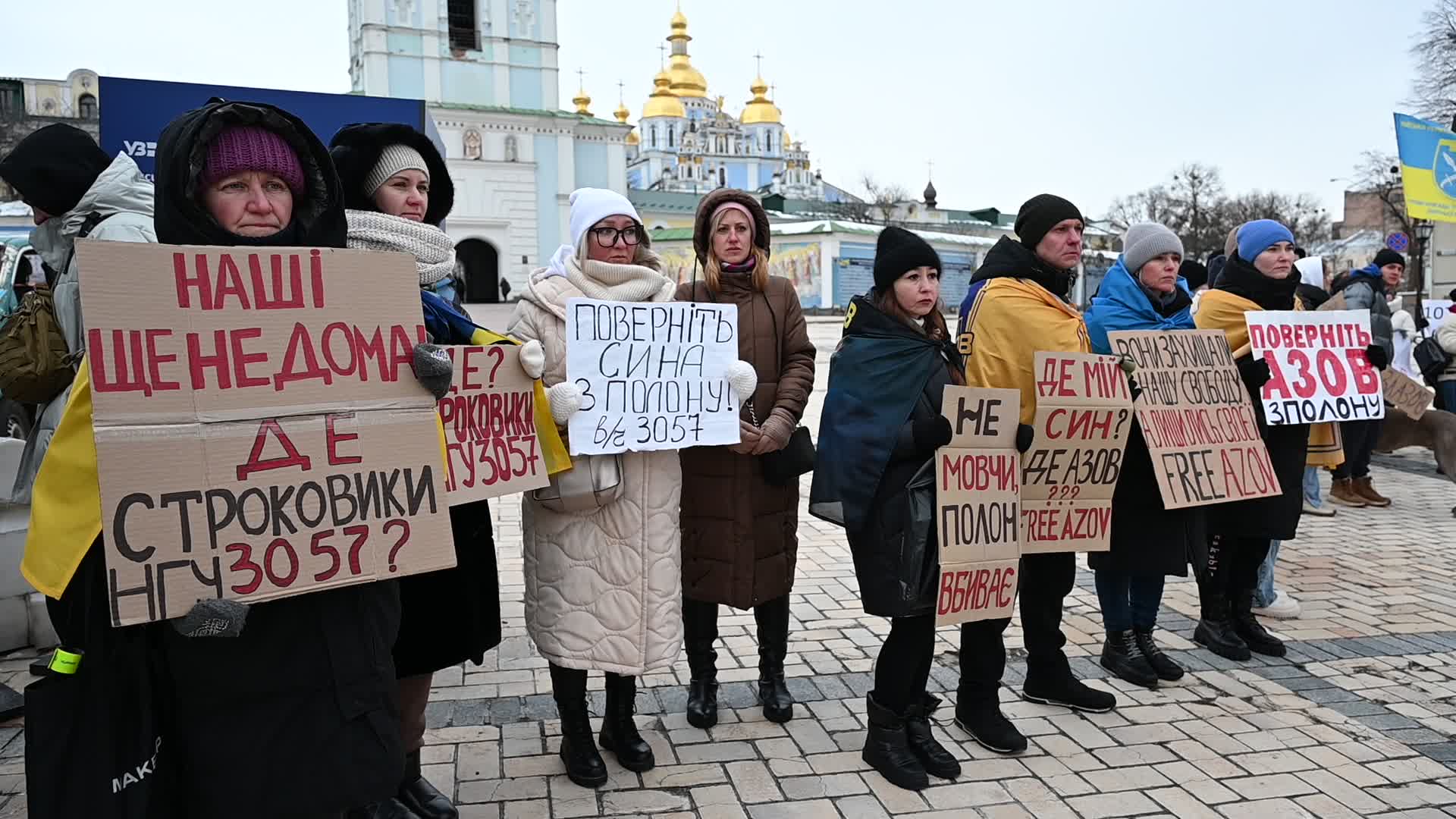 Rally calling to return the Azovstal POWs from Russian captivity in Kyiv, amid Russian invasion of Ukraine.
