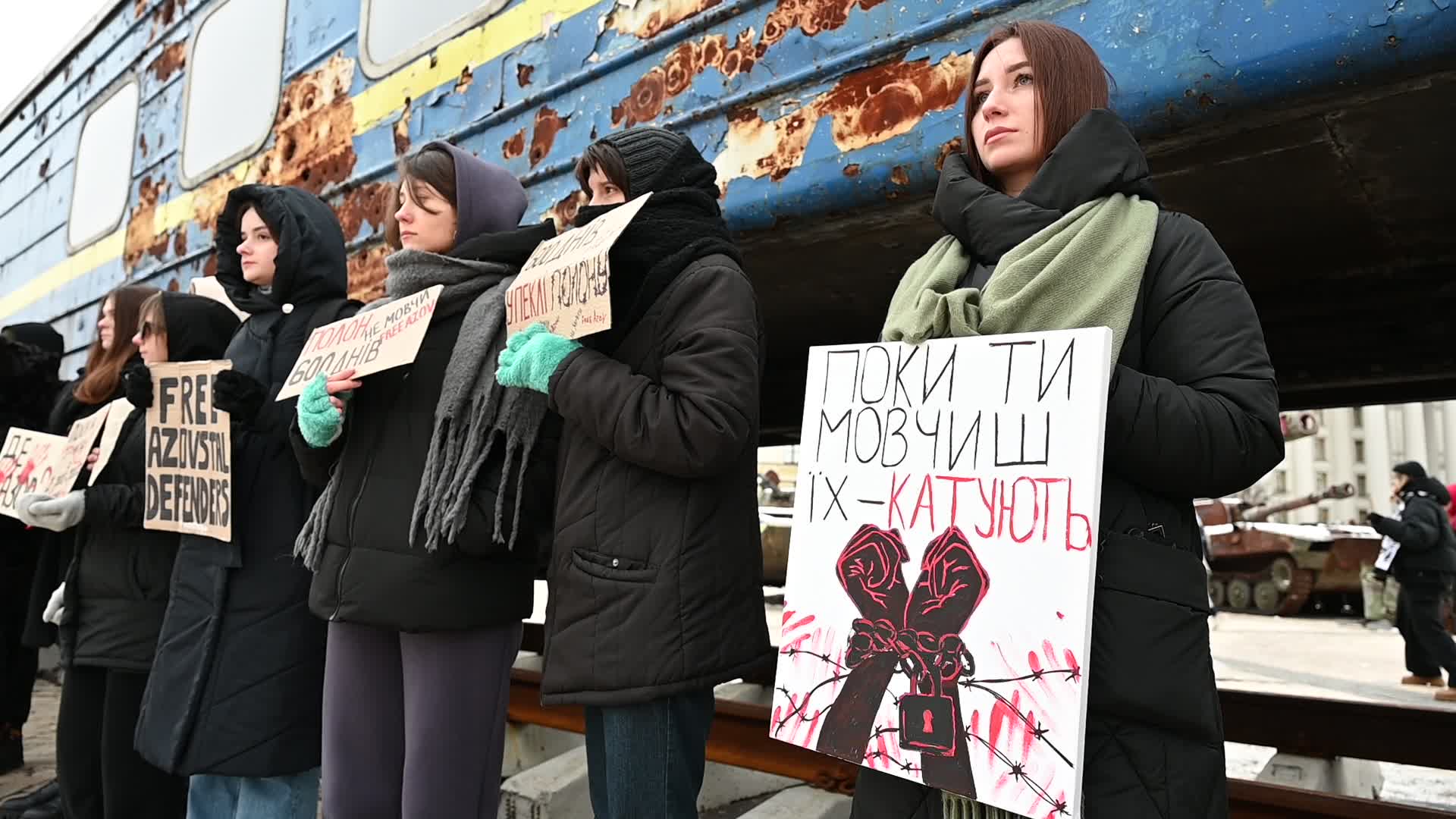 Rally calling to return the Azovstal POWs from Russian captivity in Kyiv, amid Russian invasion of Ukraine.