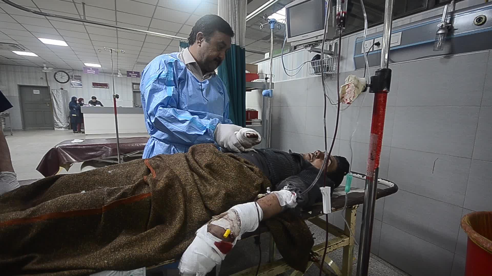 Blast during polio vaccination drive kills five police officers and injures two dozen 