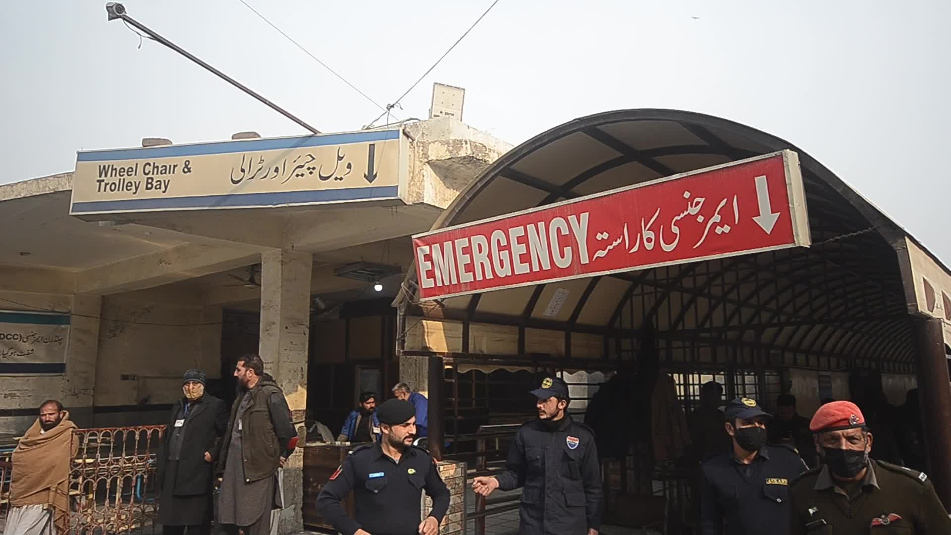 Blast during polio vaccination drive kills five police officers and injures two dozen 