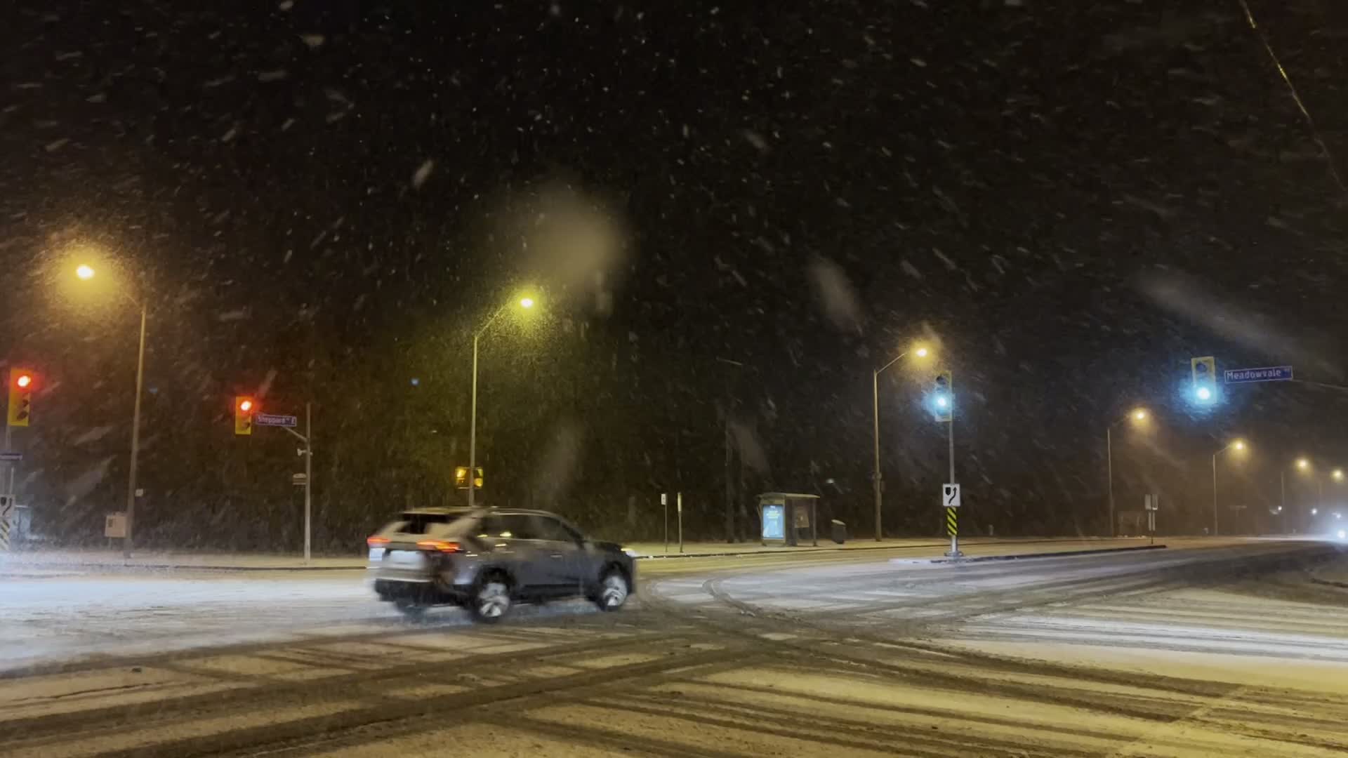 Snowfall in Toronto, Canada